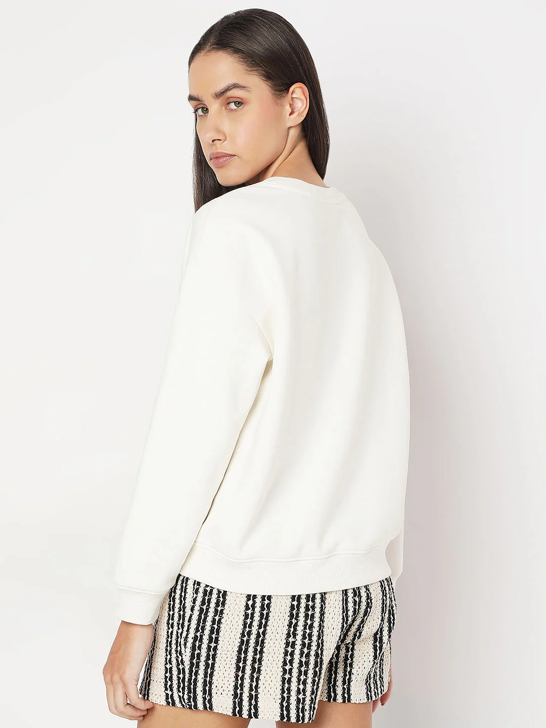White Printed Sweatshirt - Image 4