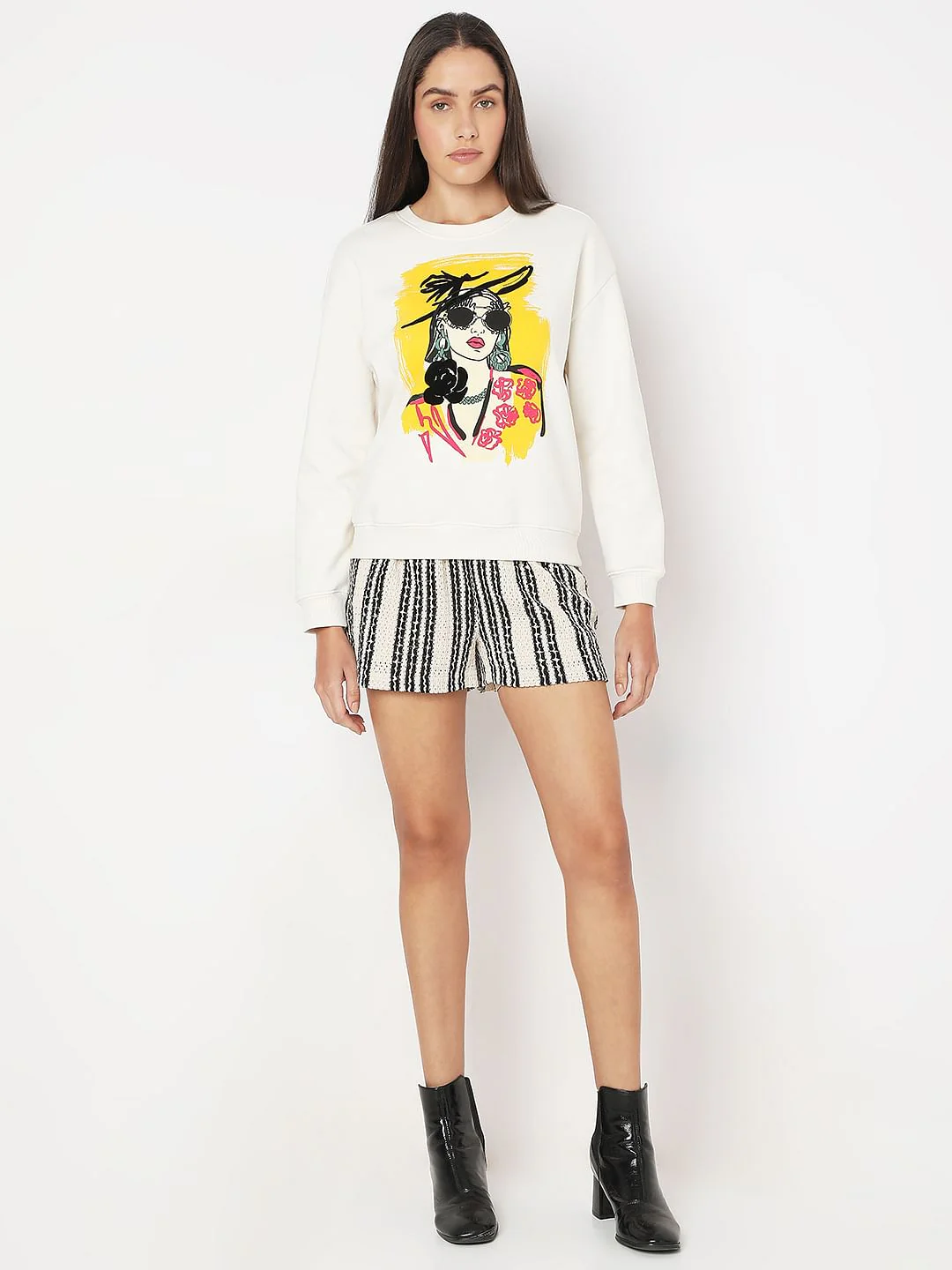 White Printed Sweatshirt - Image 5