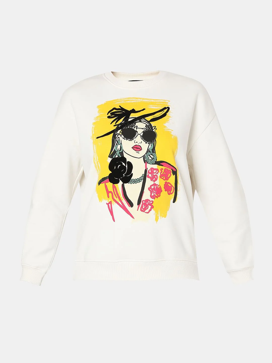 White Printed Sweatshirt - Image 7