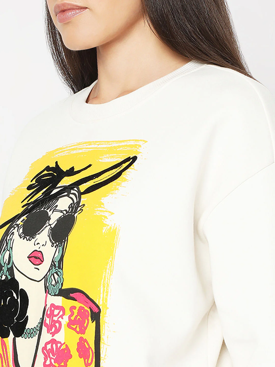 White Printed Sweatshirt - Image 8