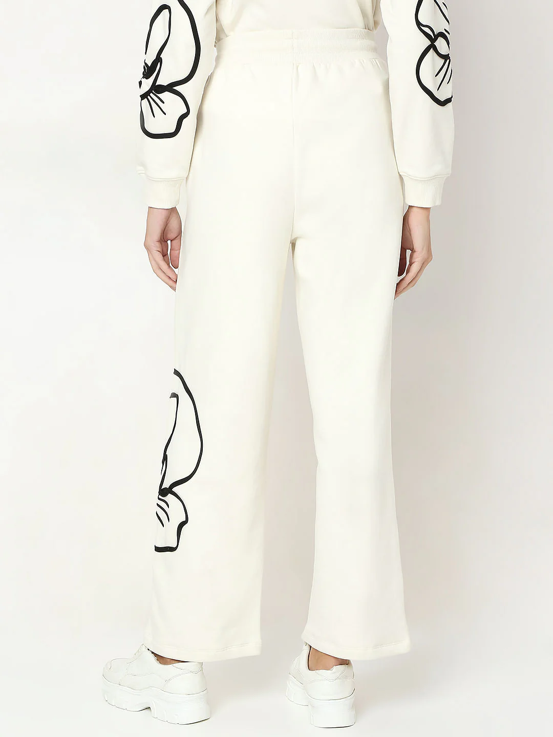 White Floral Co-Ord Set Sweatpants - Image 4