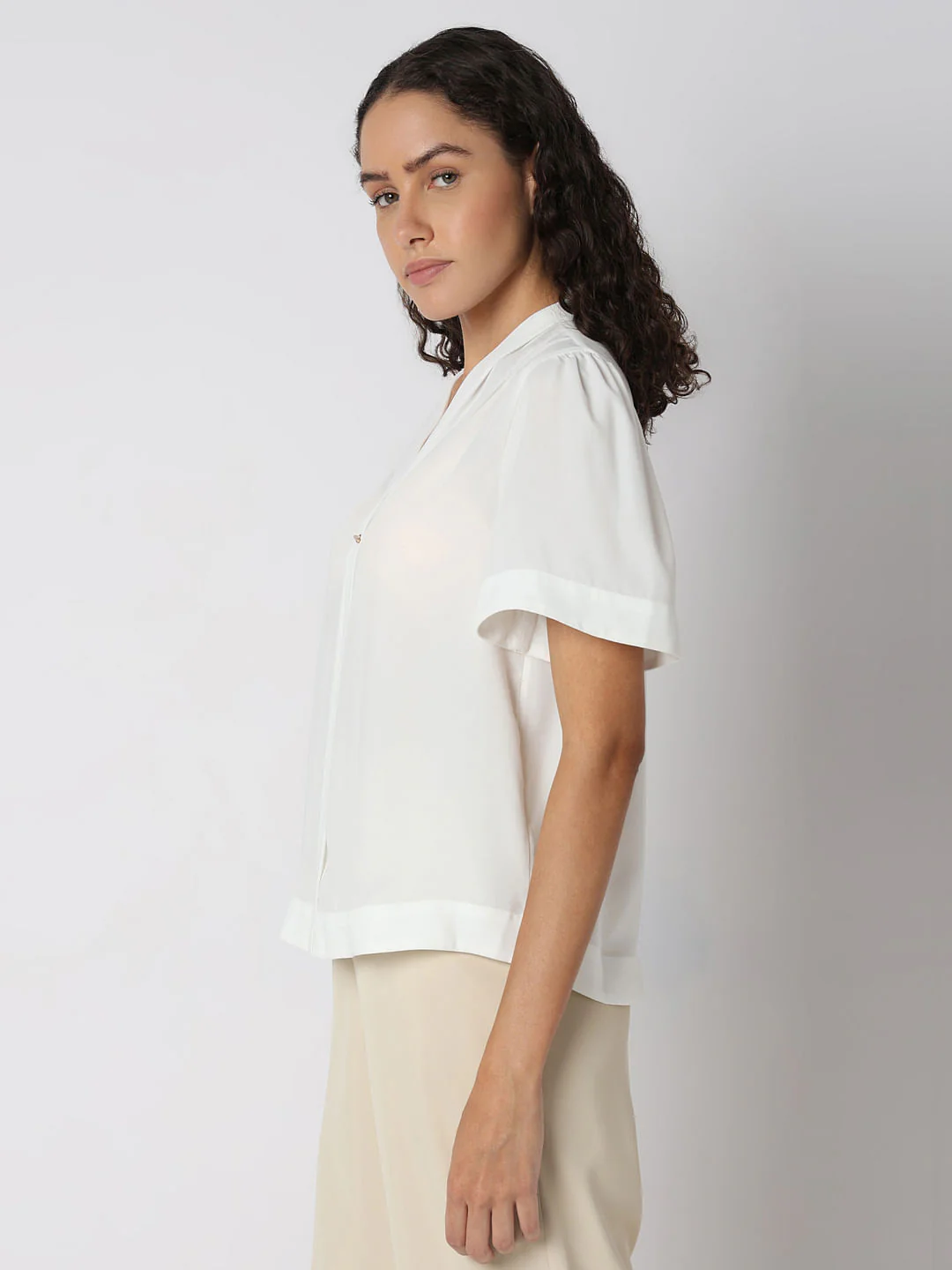 White V-Neck Top - Image 3