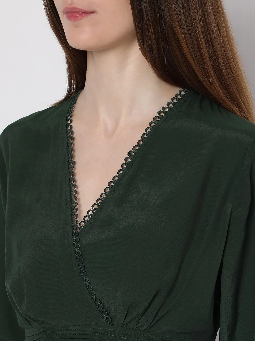 Dark Green V-Neck Maxi Dress - Image 6