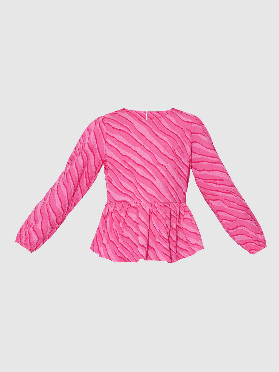 Girls Pink Printed Knit Top - Image 6