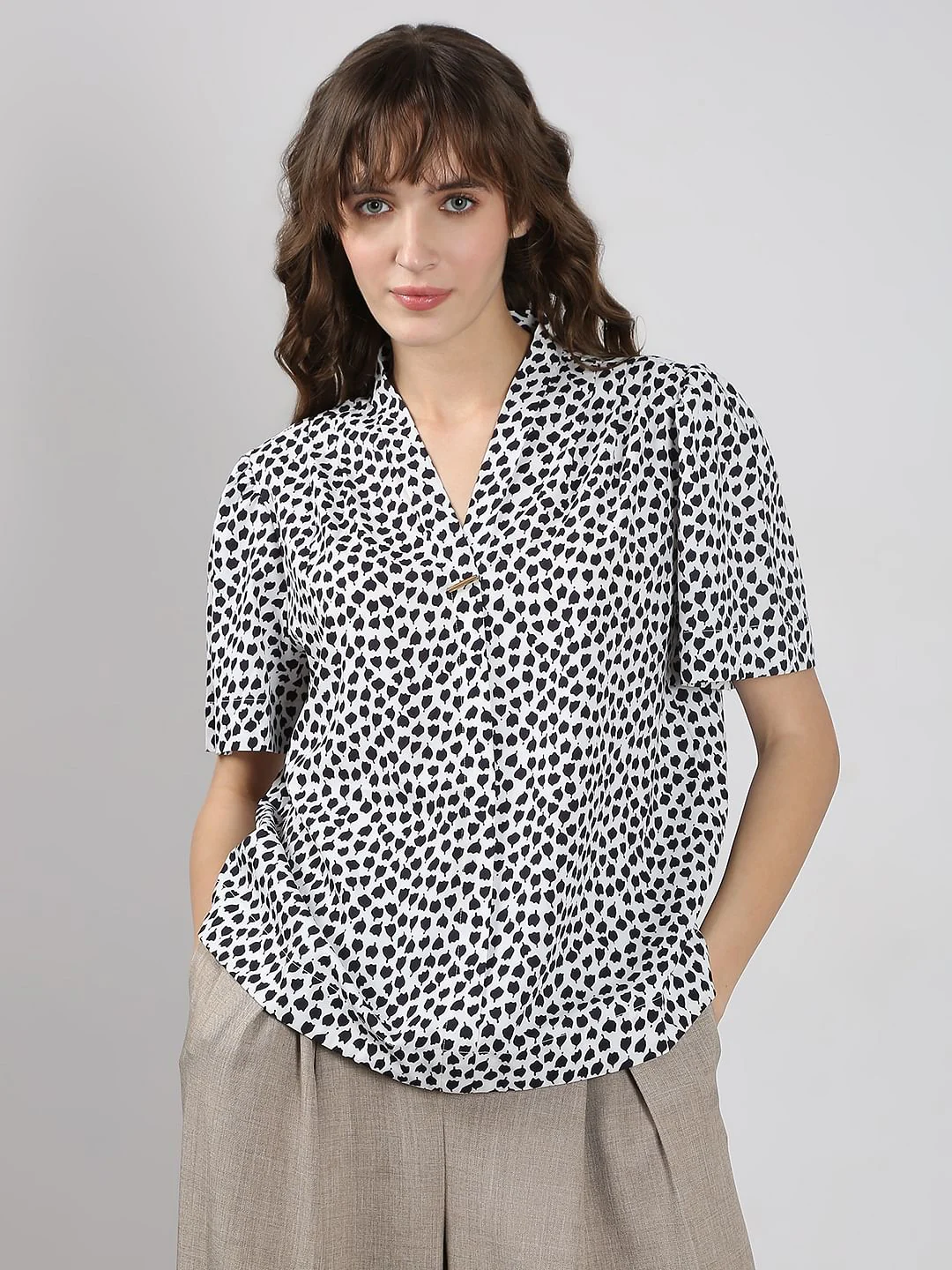 Black & White Printed Top - Image 2