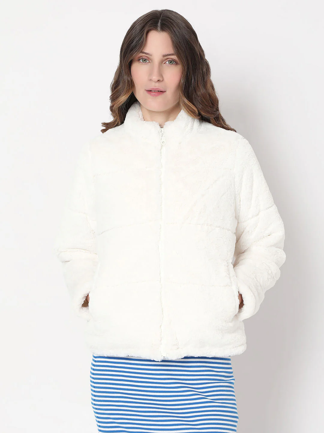 Off-White Faux Fur Jacket - Image 2