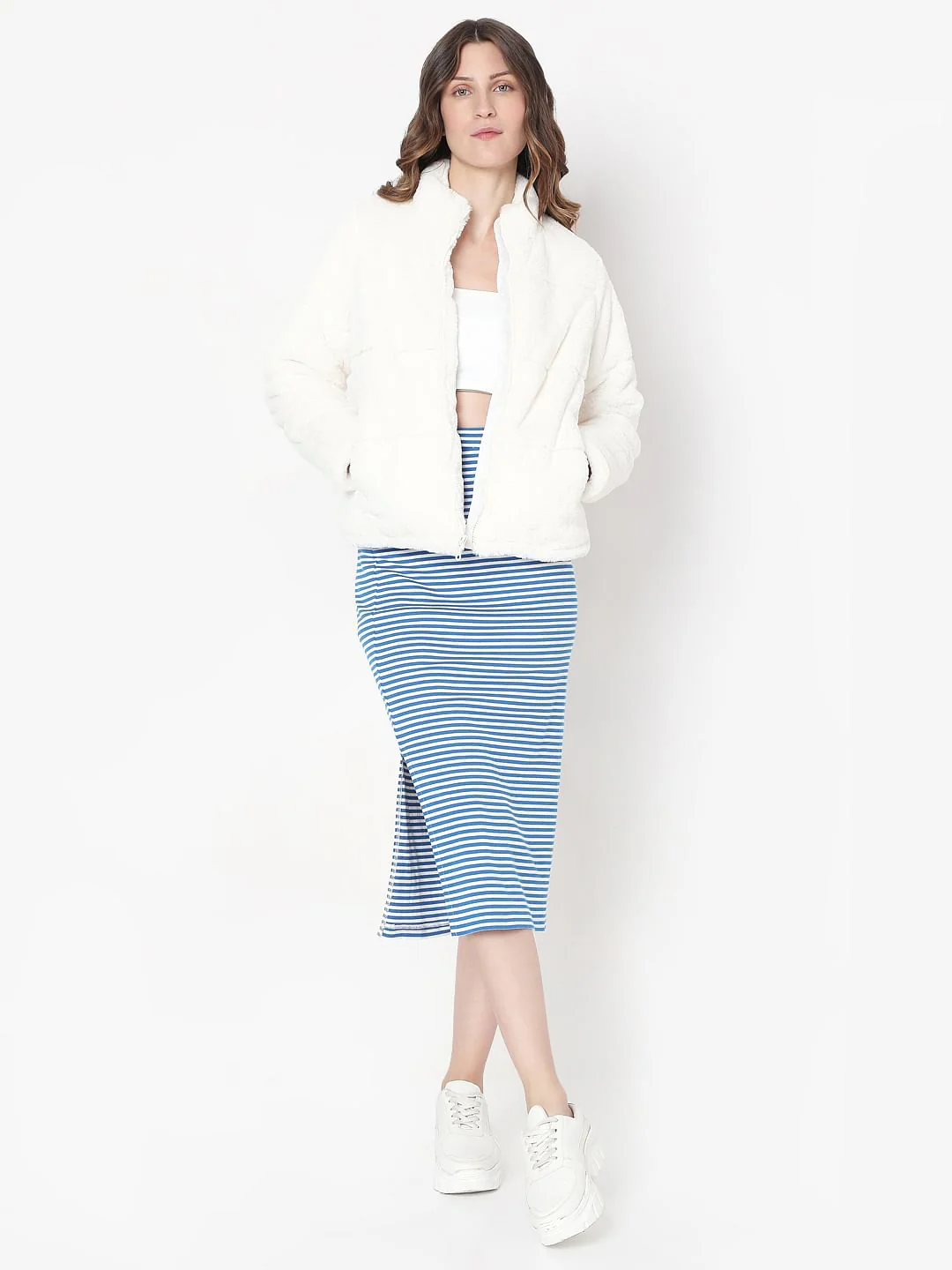Off-White Faux Fur Jacket - Image 5