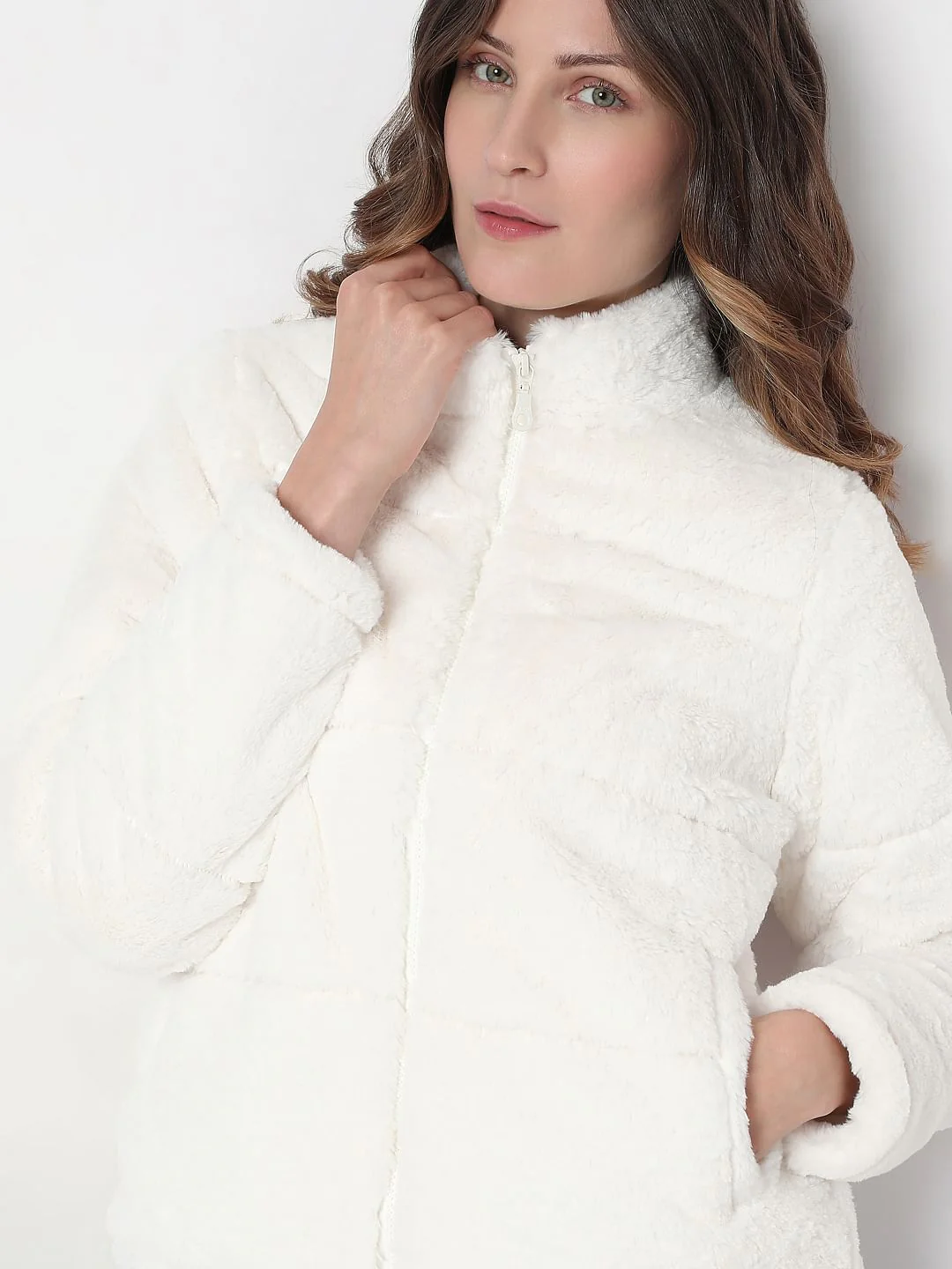 Off-White Faux Fur Jacket - Image 6