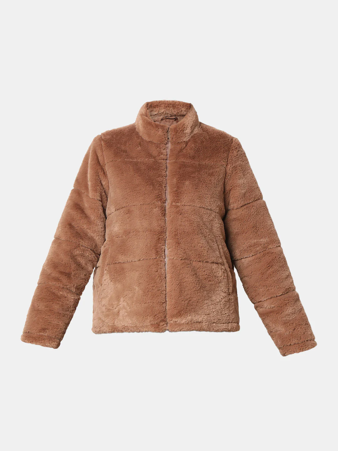 Light Brown Faux Fur Jacket - Image 7