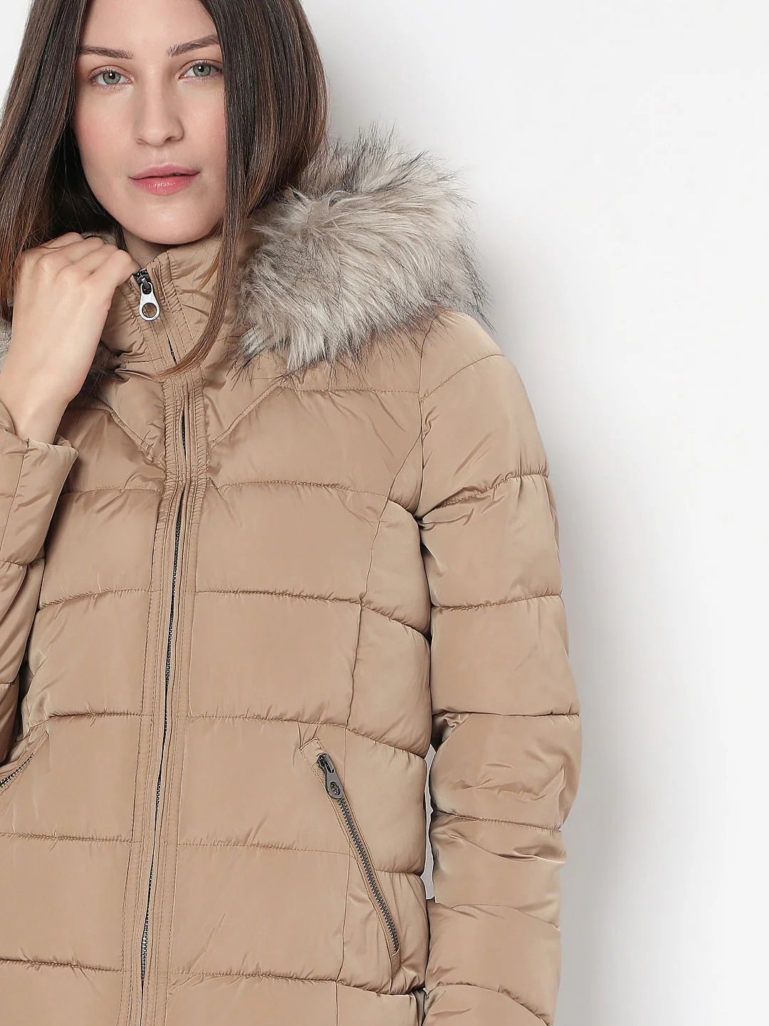 Brown Fur Hooded Puffer Jacket - Image 6