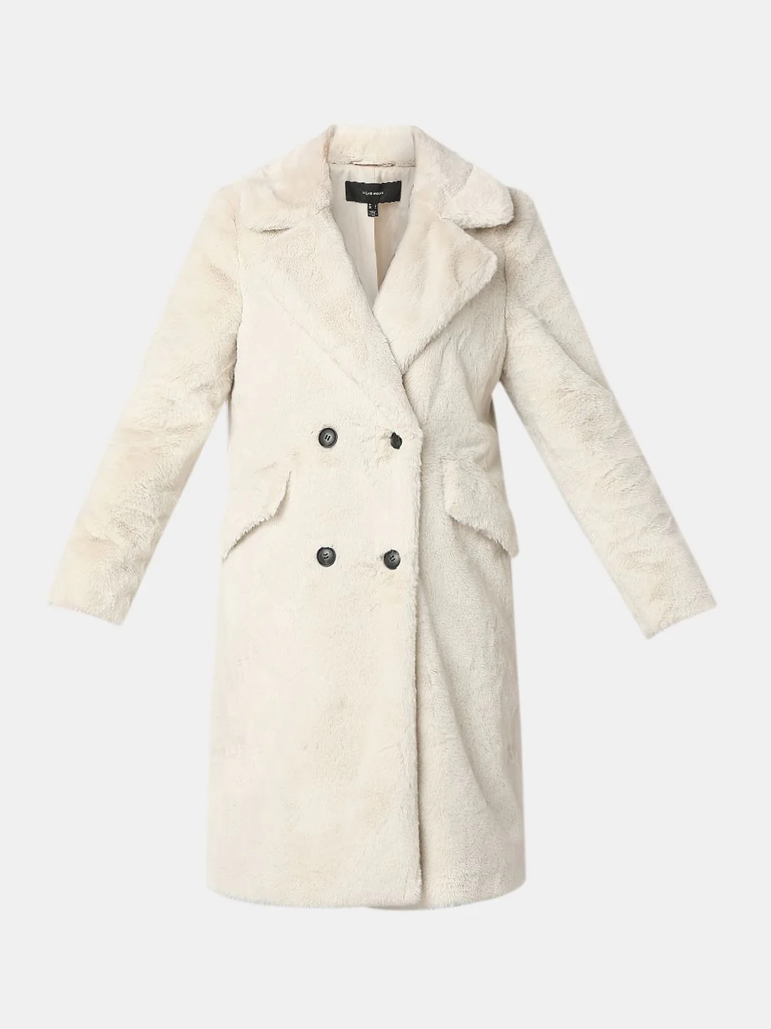 Beige Faux Fur Long Coat - Image 7