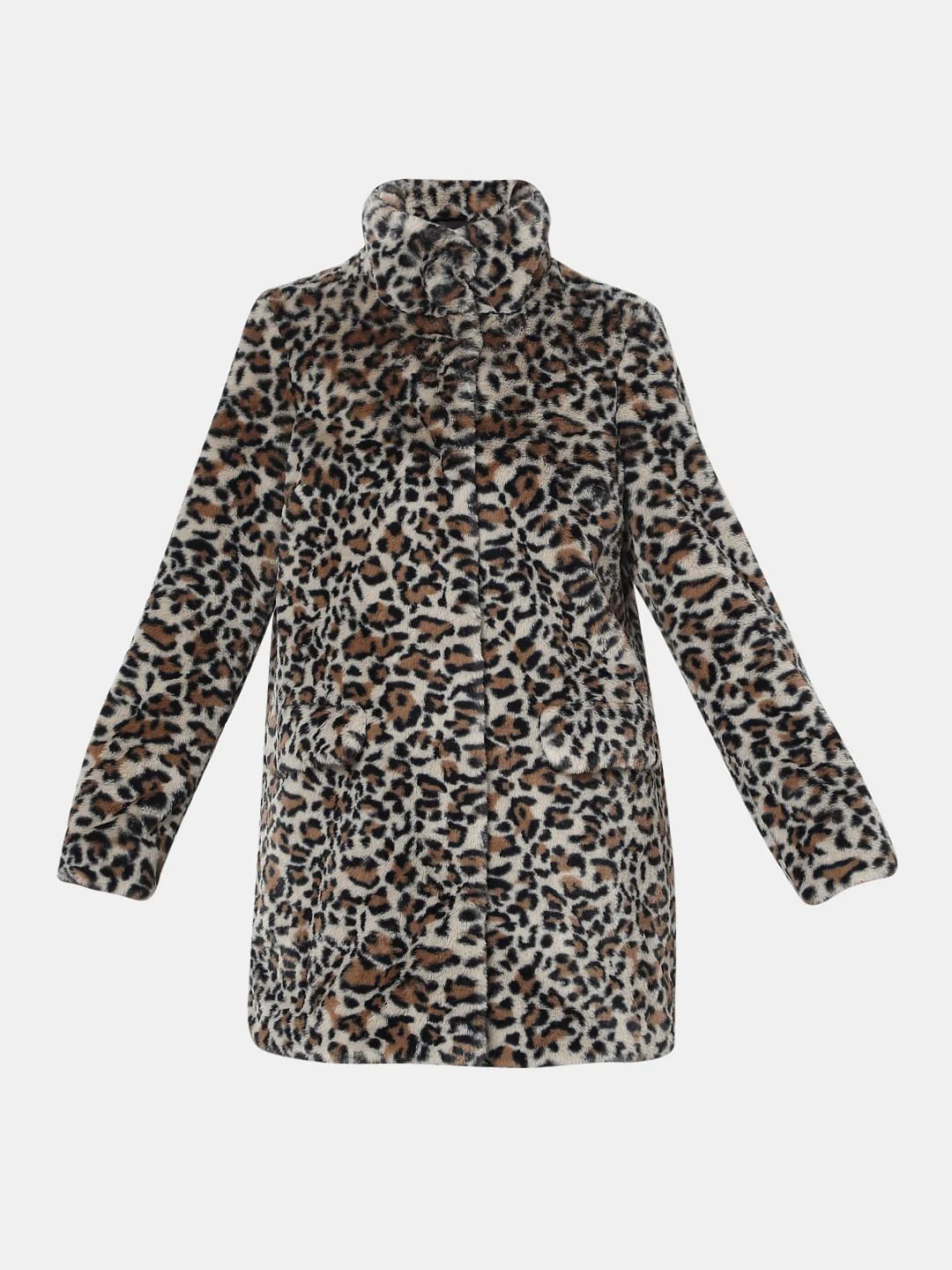 Brown Animal Print Faux Fur Jacket - Image 7