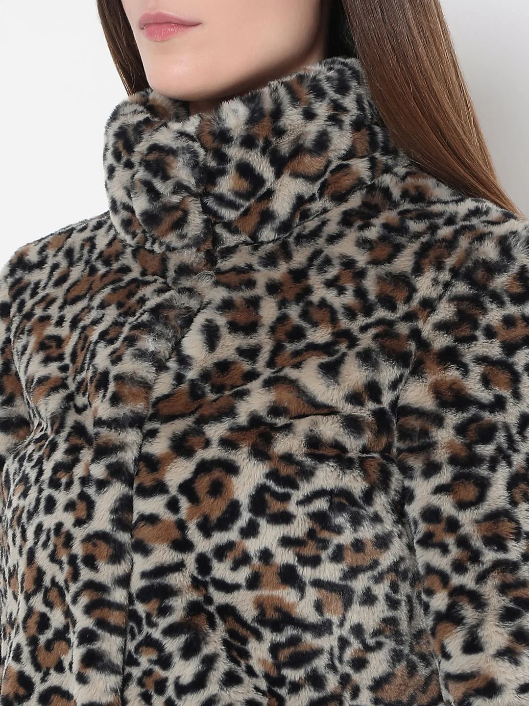 Brown Animal Print Faux Fur Jacket - Image 8