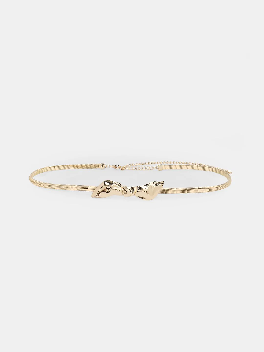 Golden Metal Elastic Dress Belt - Image 2