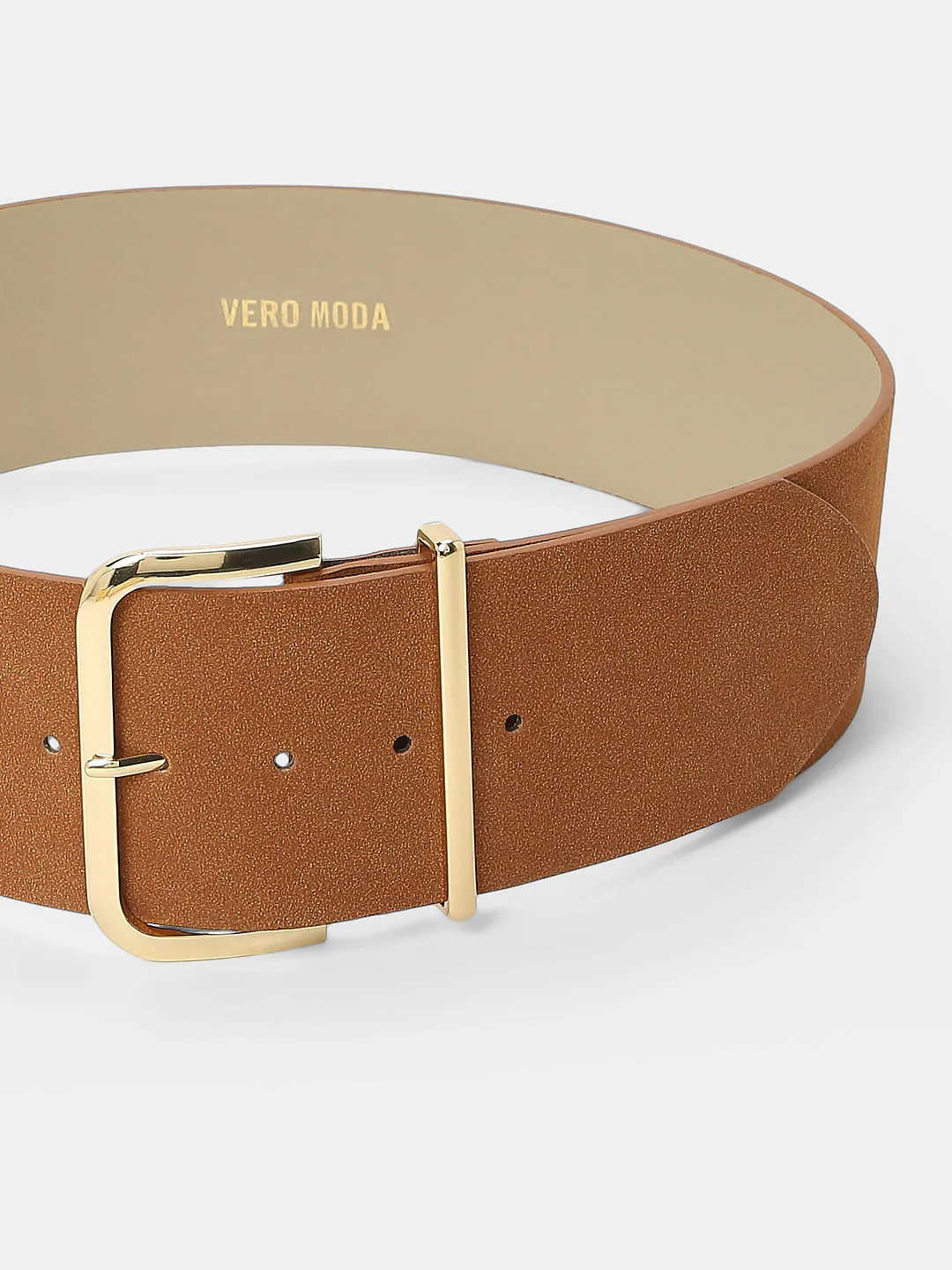 Beige Broad Suede Belt - Image 3