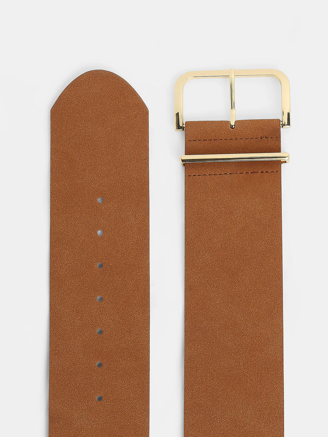 Beige Broad Suede Belt - Image 4