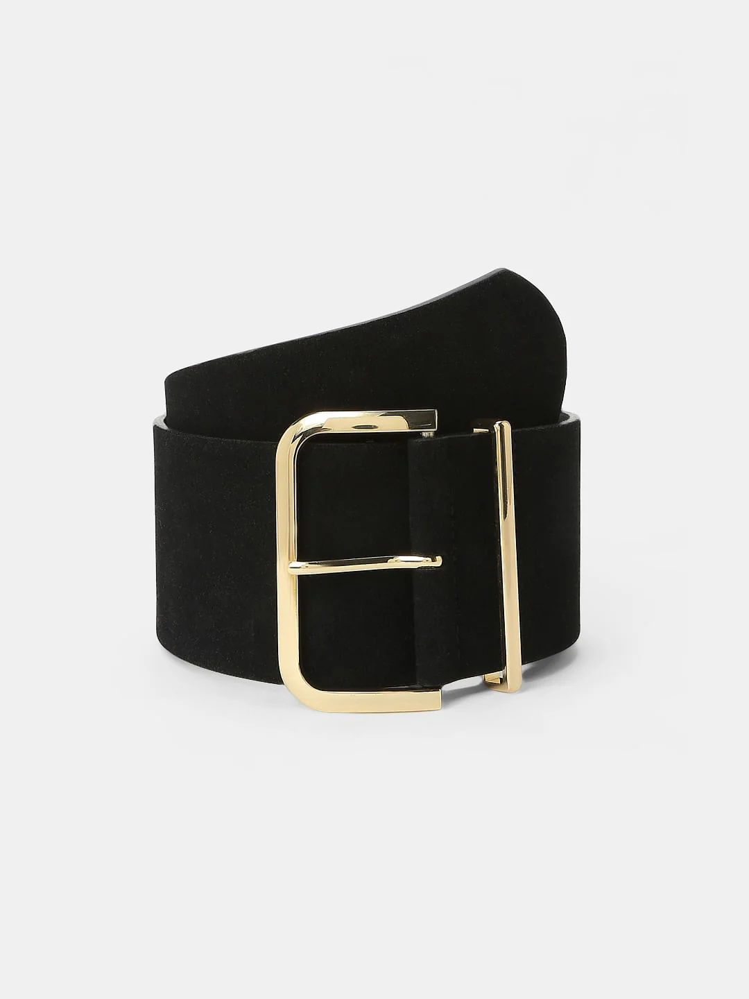 Black Broad Suede Belt - Image 2