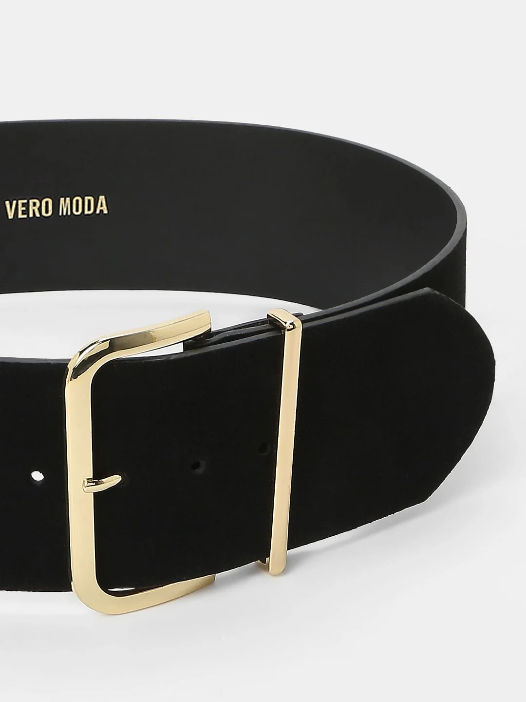 Black Broad Suede Belt - Image 3