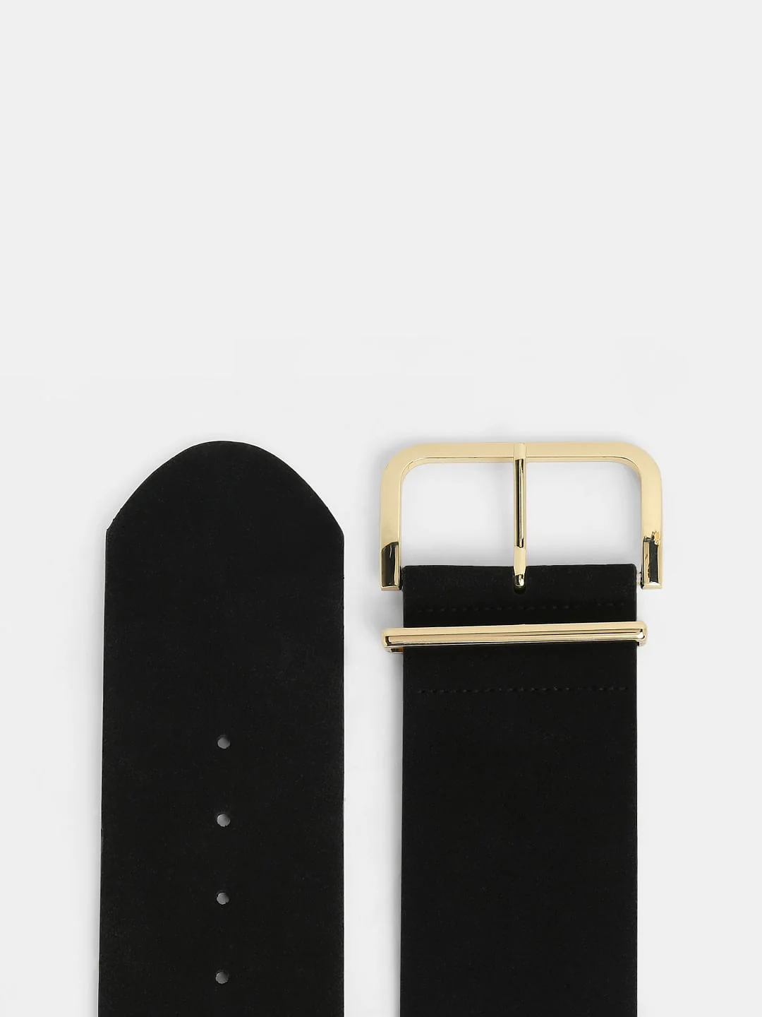 Black Broad Suede Belt - Image 4