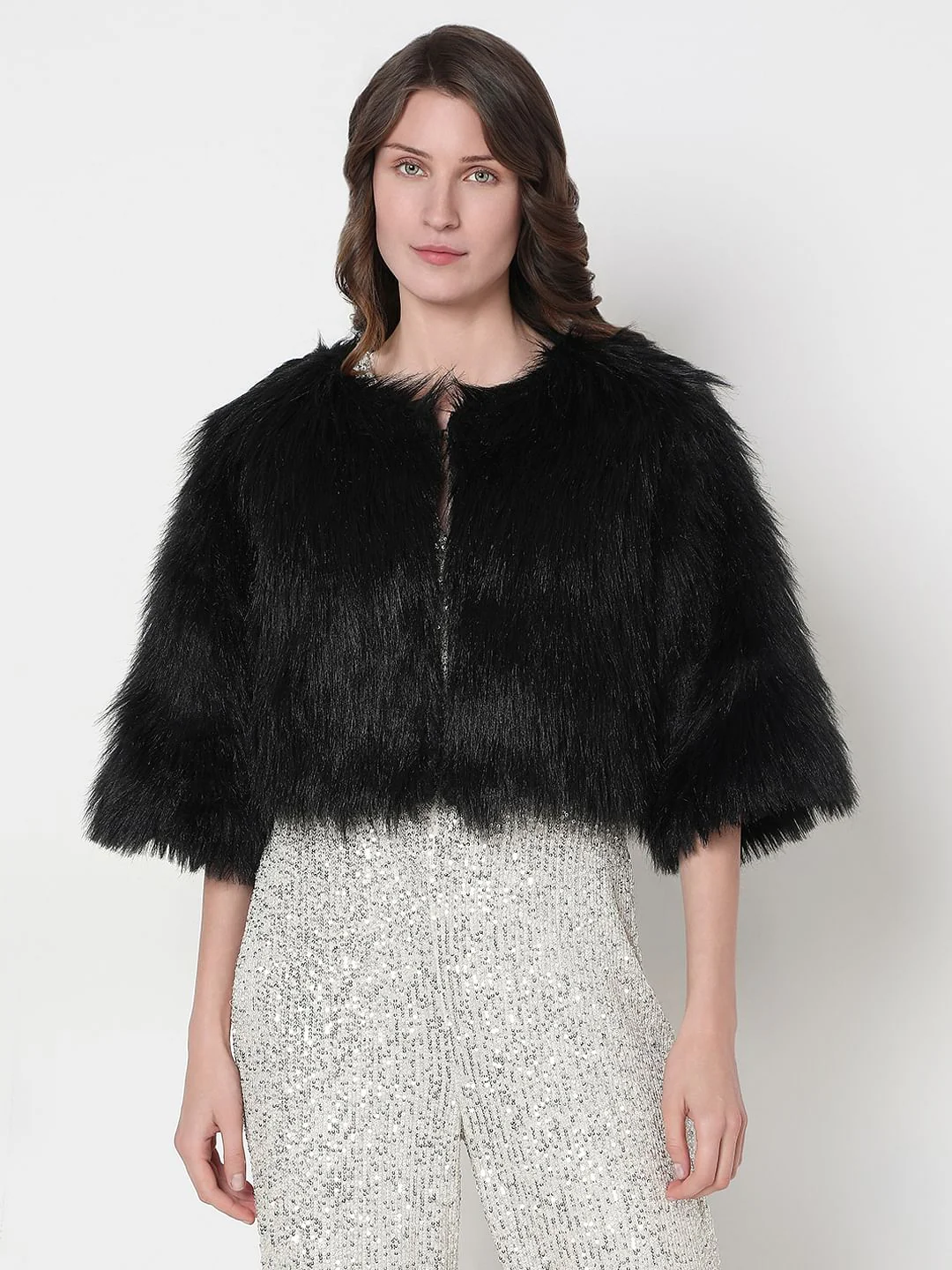 Black Fur Jacket - Image 2