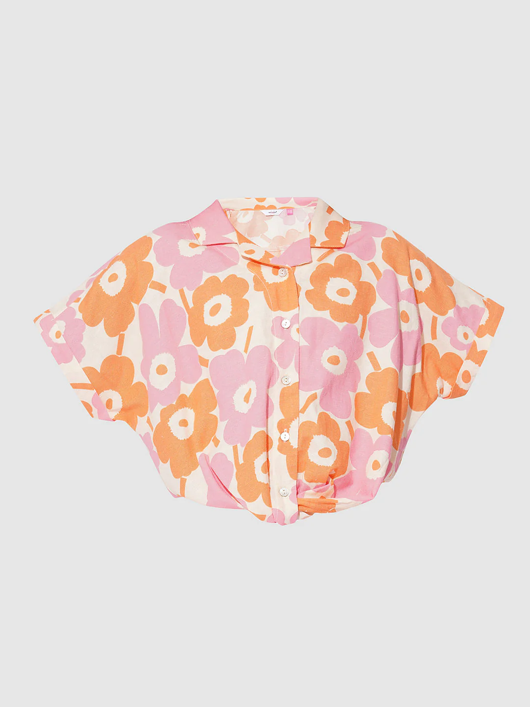 Girls White Floral Co-Ord Set Shirt - Image 6