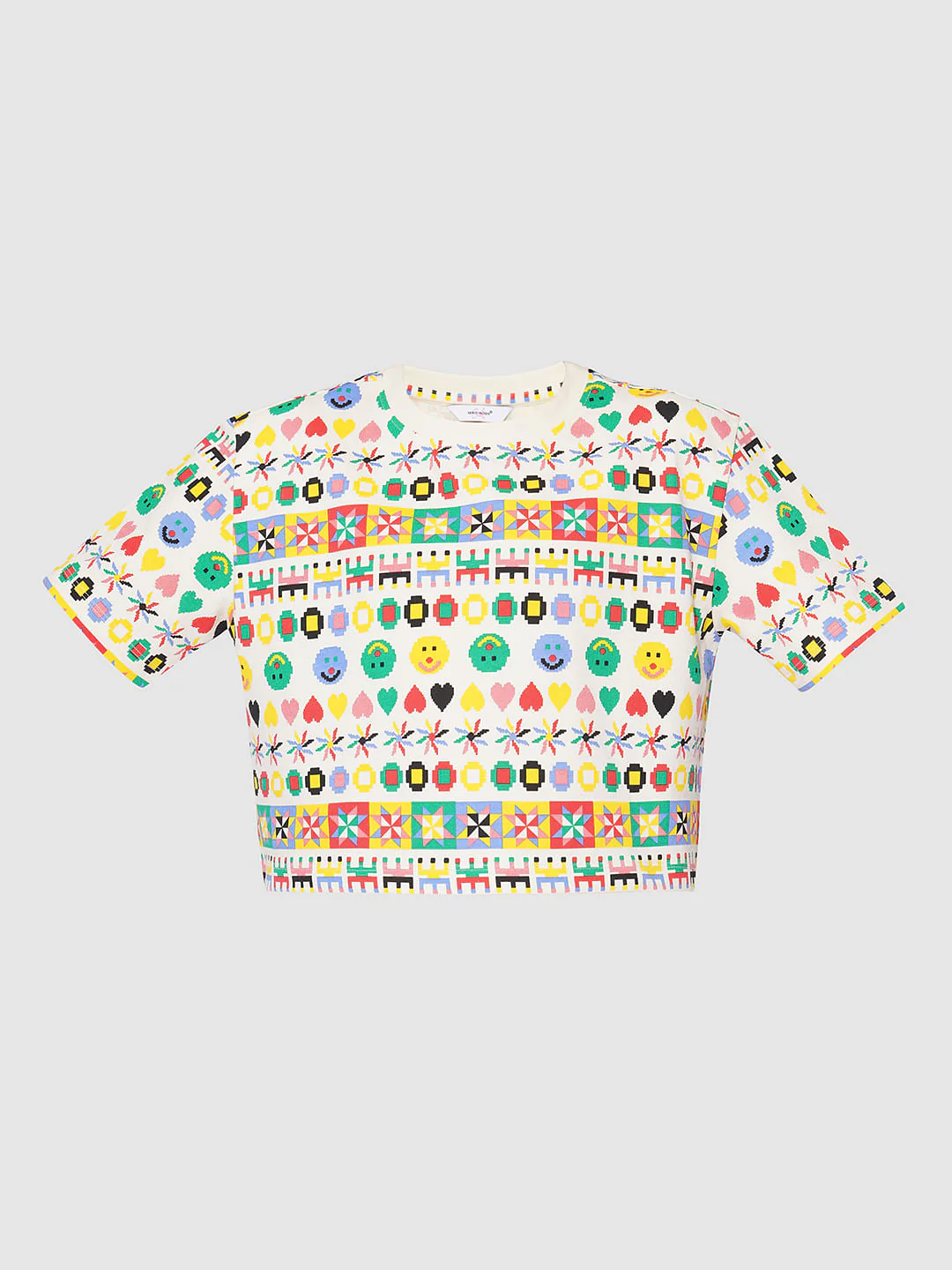 Girls White Printed Co-Ord Set T-Shirt - Image 6