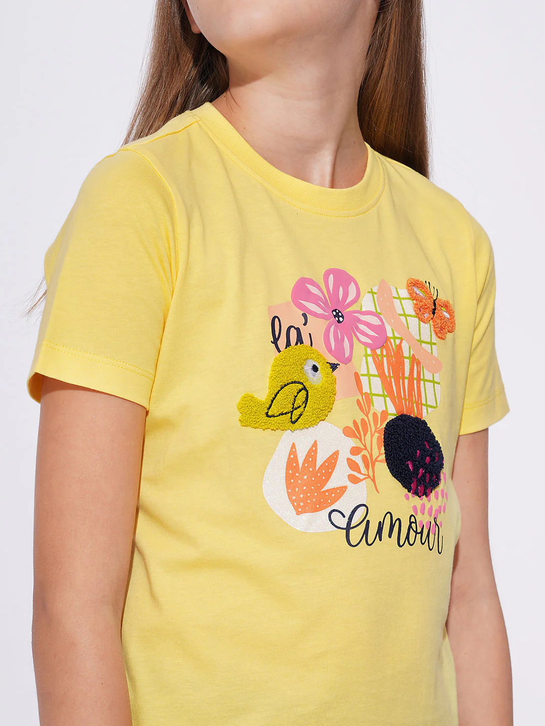 Girls Yellow Graphic Print T-Shirt - Image 4