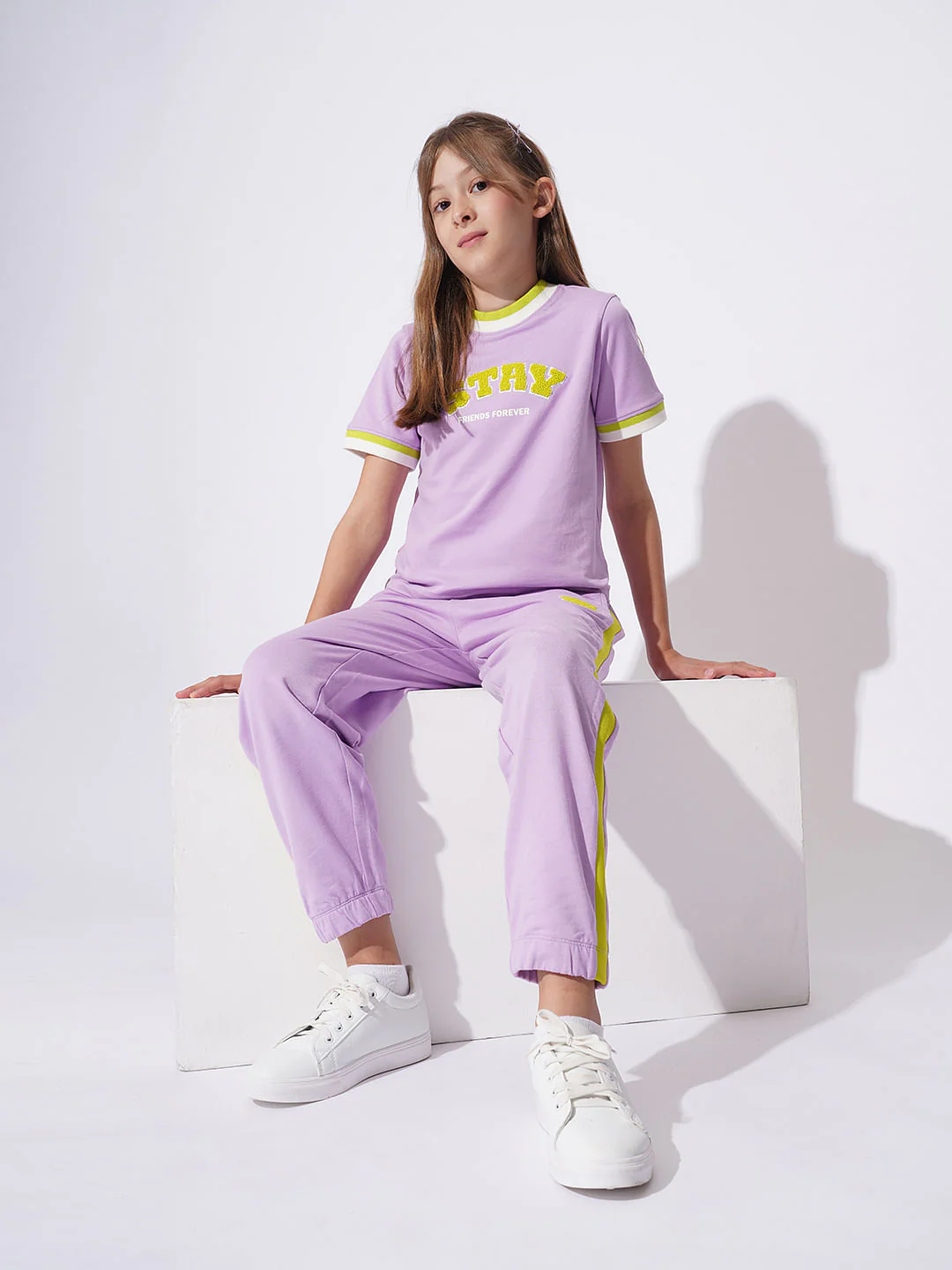 Girls Purple Co-Ord Set T-Shirt - Image 5