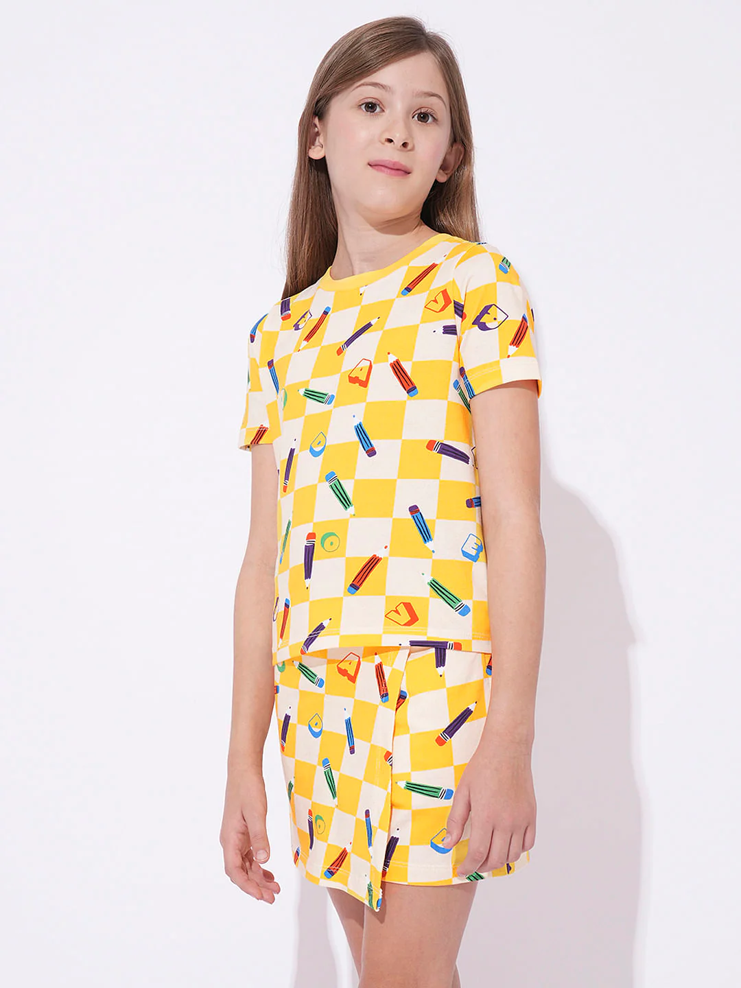Girls Yellow Printed T-Shirt - Image 2