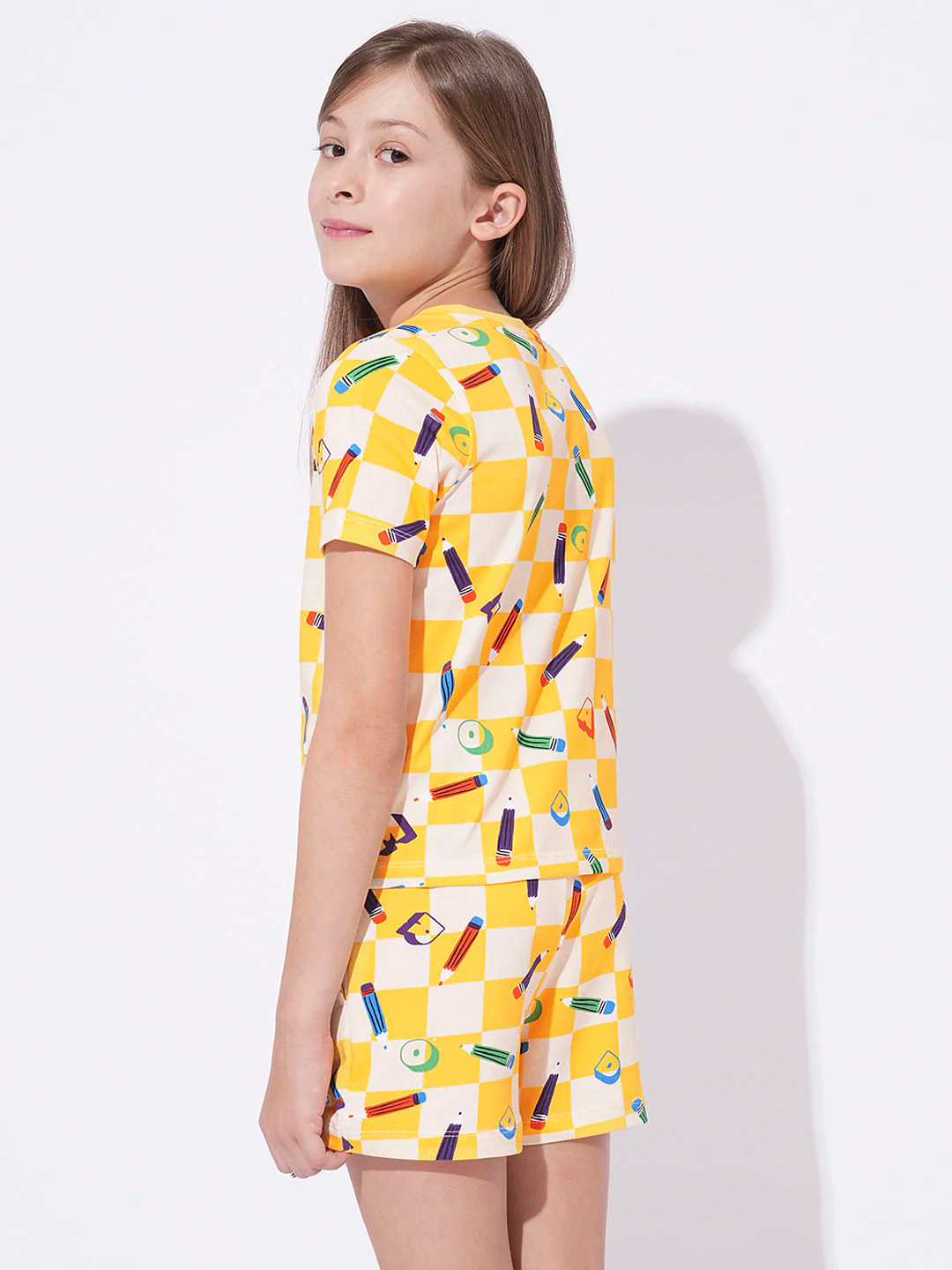 Girls Yellow Printed T-Shirt - Image 3