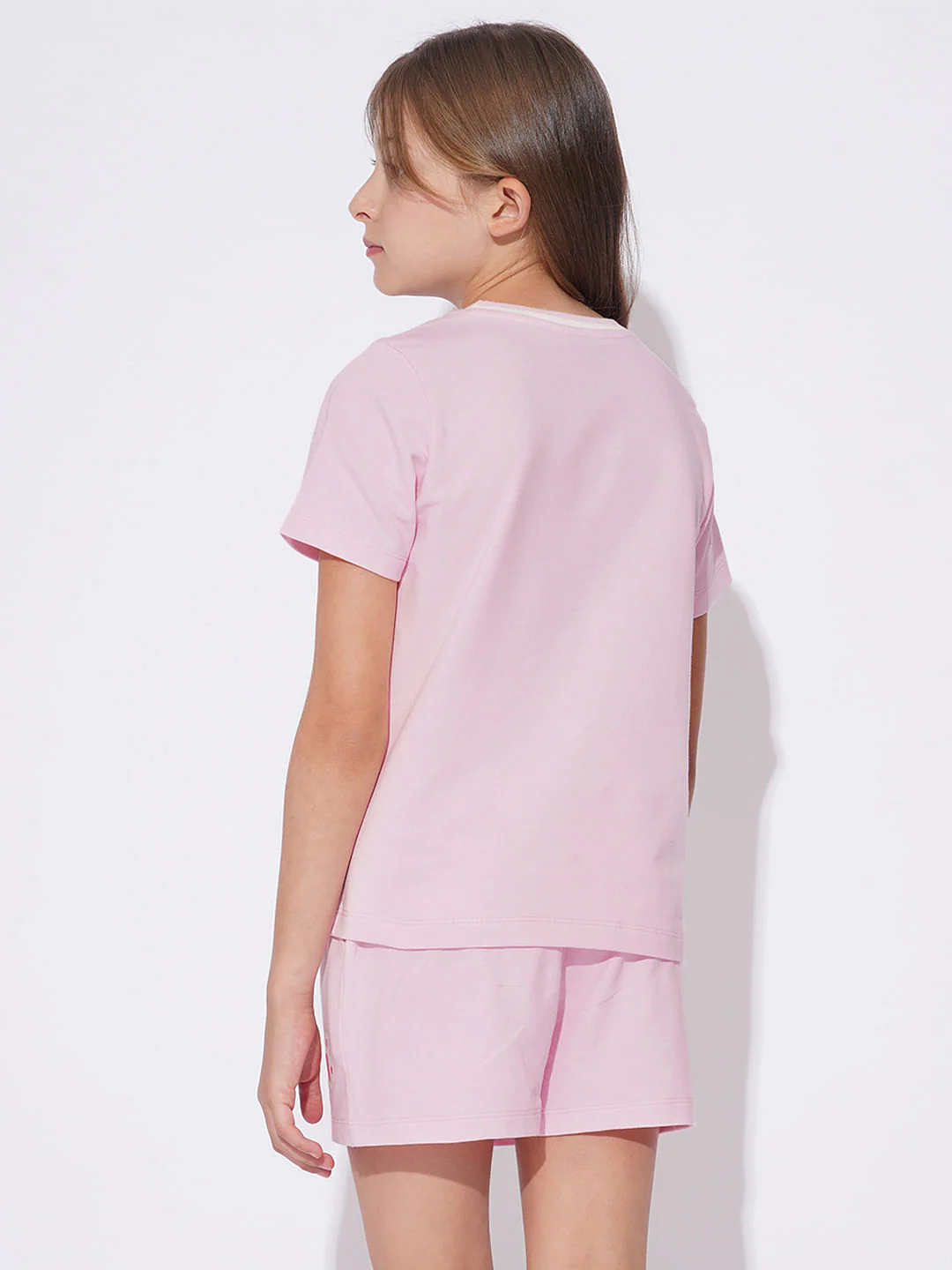 Girls Pink Printed Co-Ord Set T-Shirt - Image 3