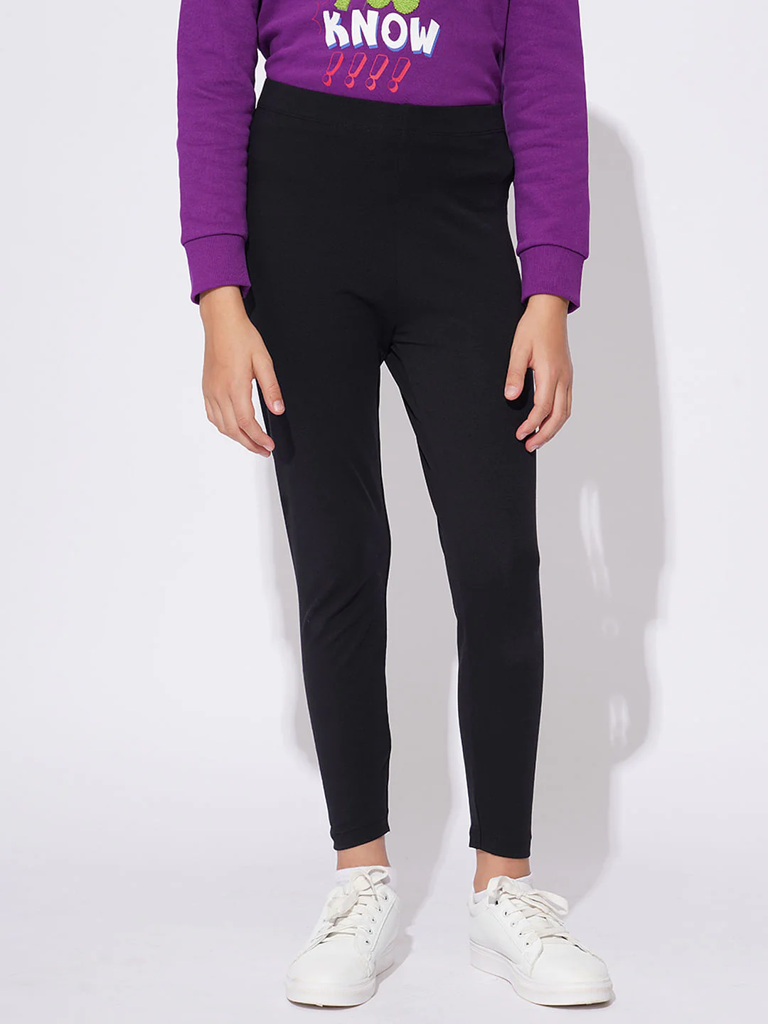 Girls Black Leggings - Image 2