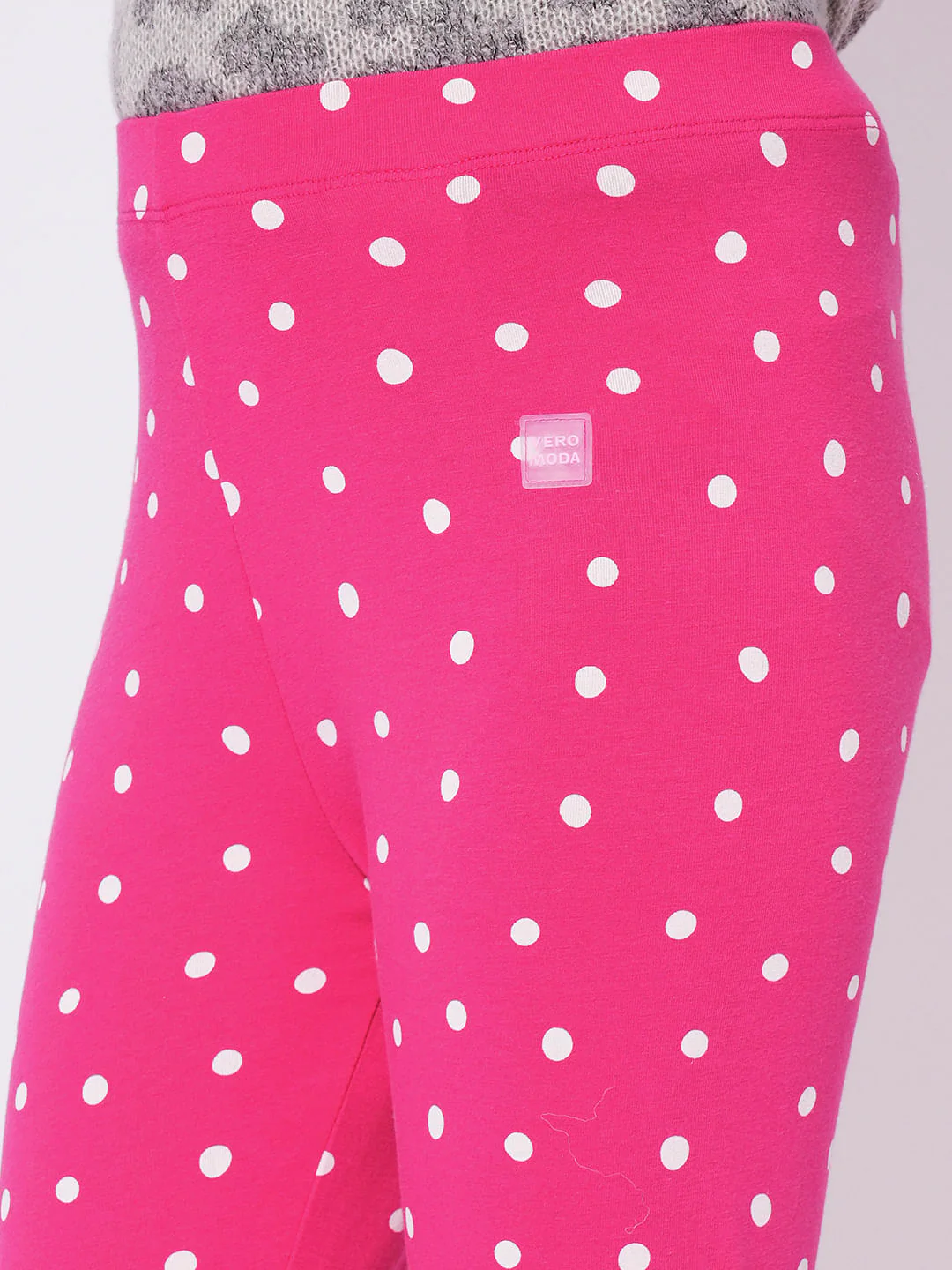 Girls Pink Polka Dot Leggings - Image 4