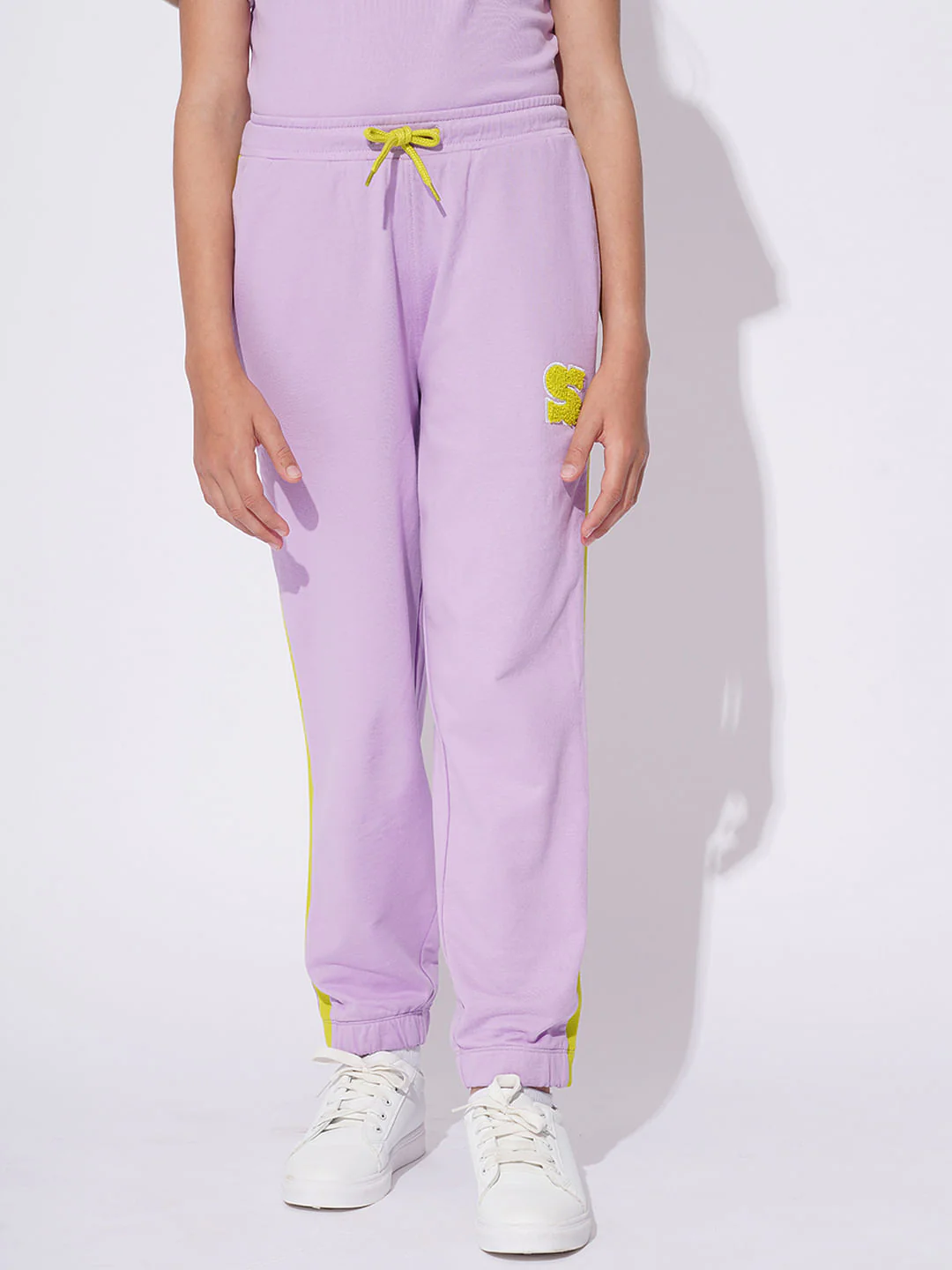 Girls Lilac Co-Ord Set Joggers - Image 2