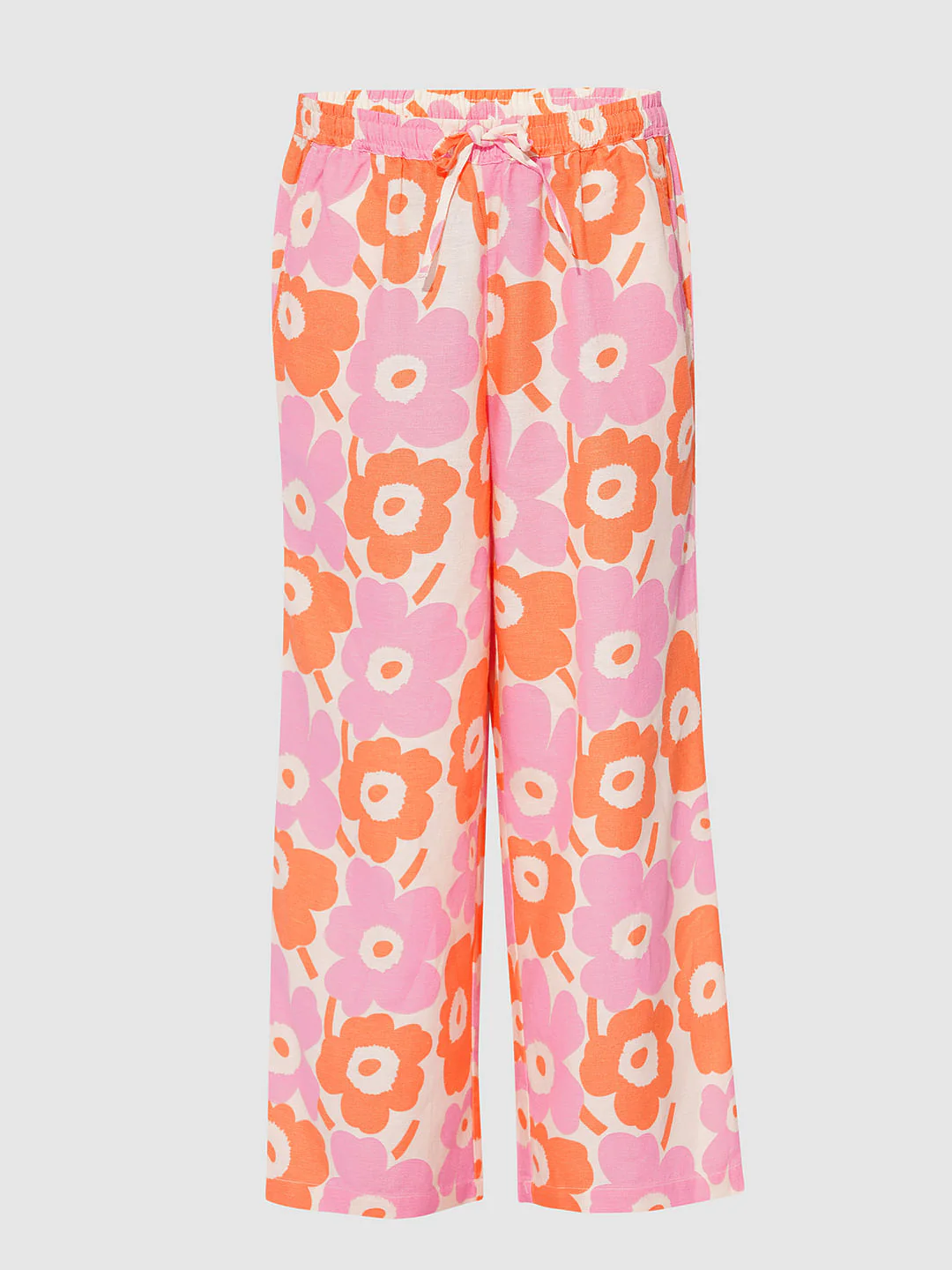 Girls White Floral Print Co-Ord Set Pant - Image 5