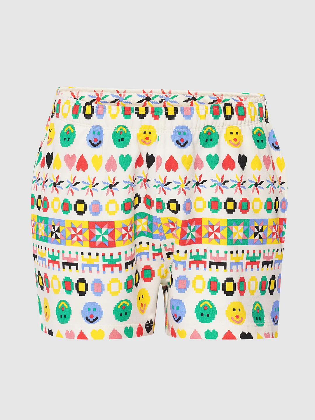 Girls White Printed Co-Ord Set Shorts - Image 5