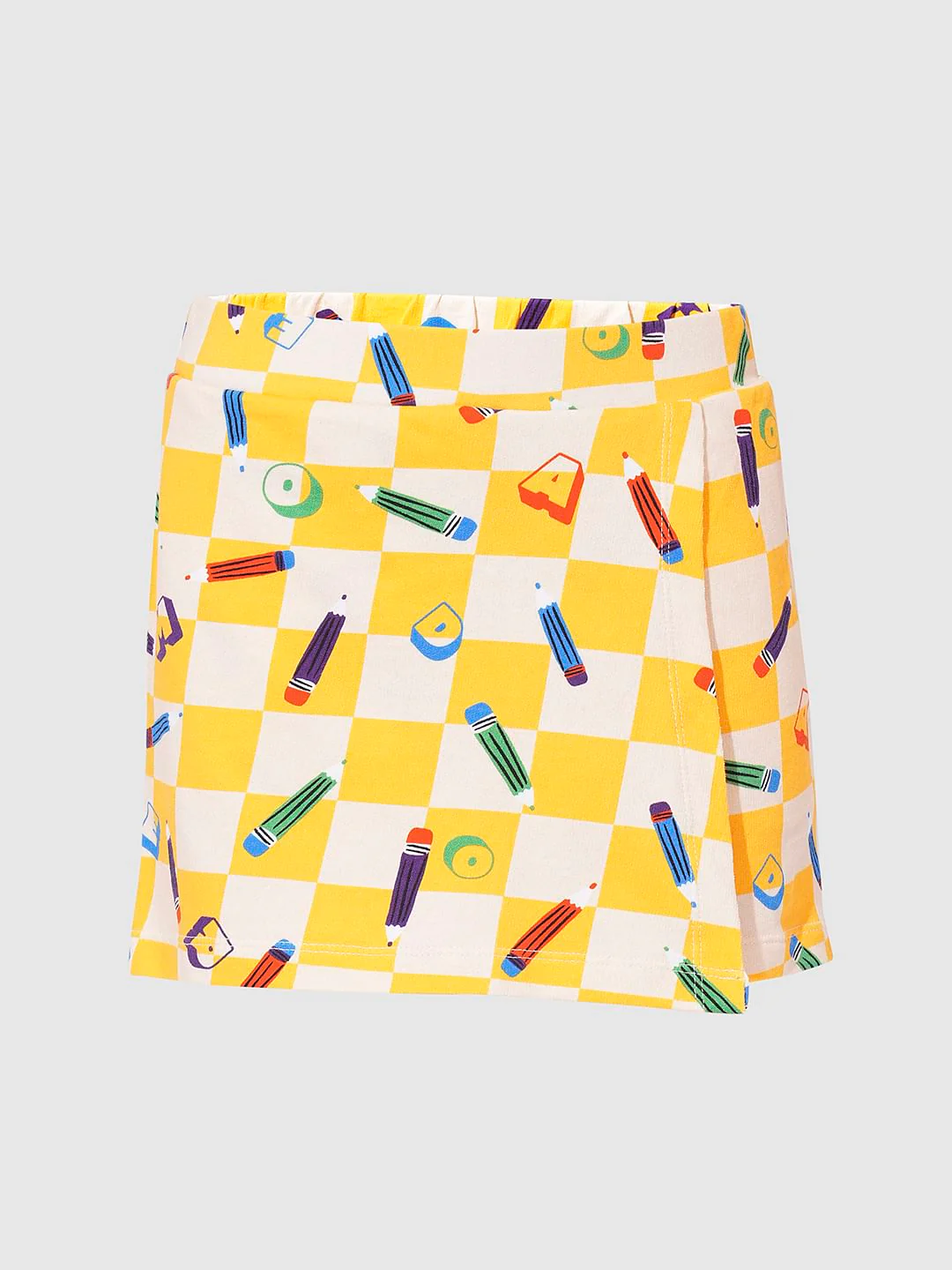 Girls Yellow Printed Skort - Image 5
