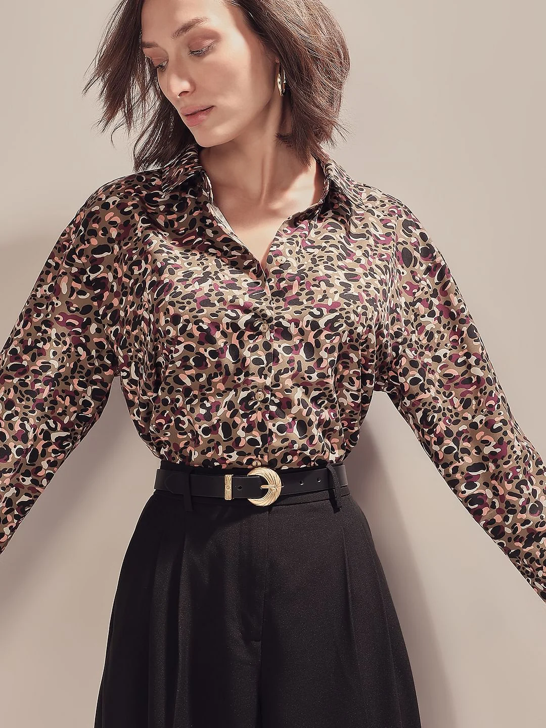 Olive Green Printed Shirt