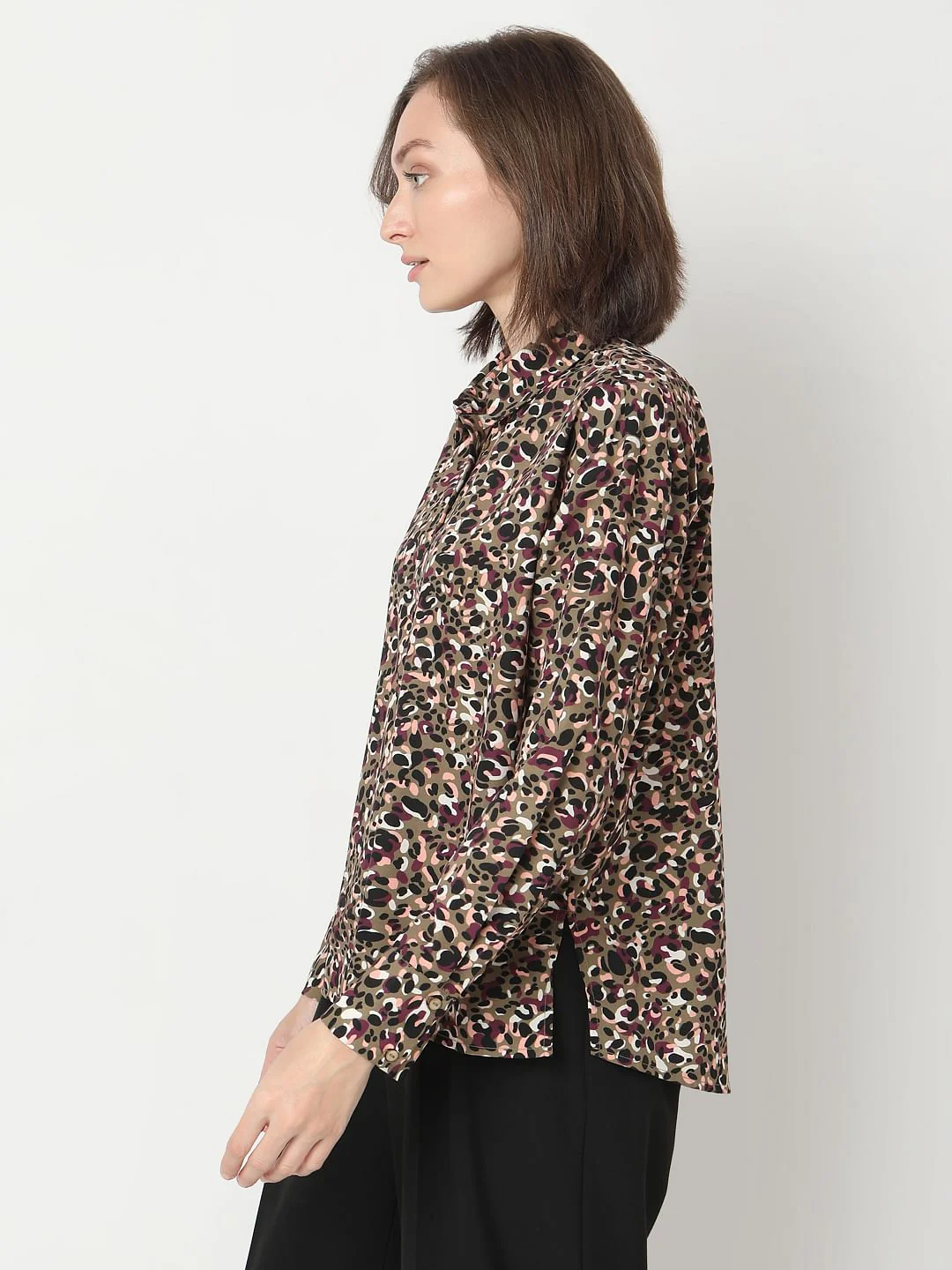 Olive Green Printed Shirt - Image 3