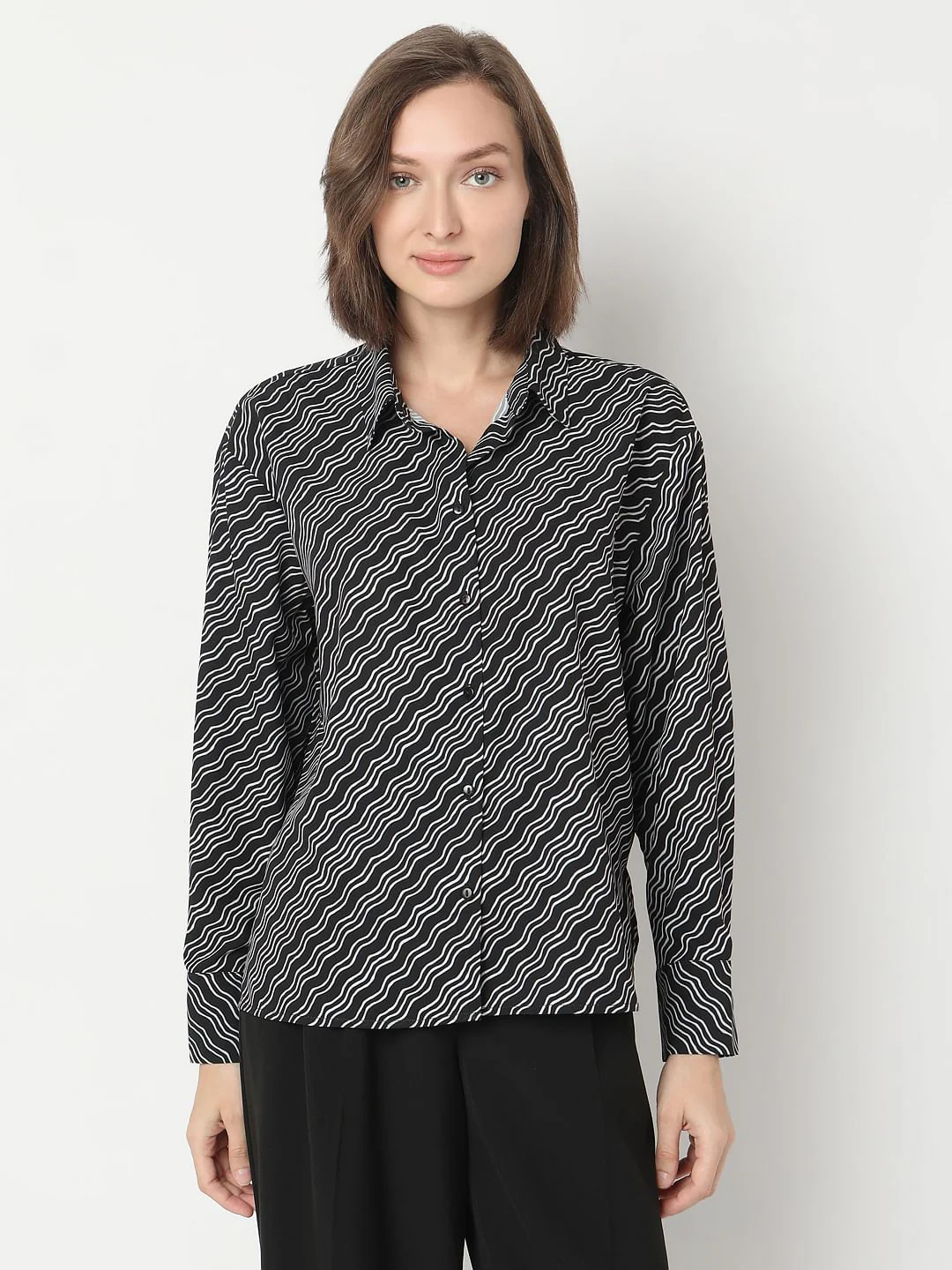 Black Printed Shirt - Image 2