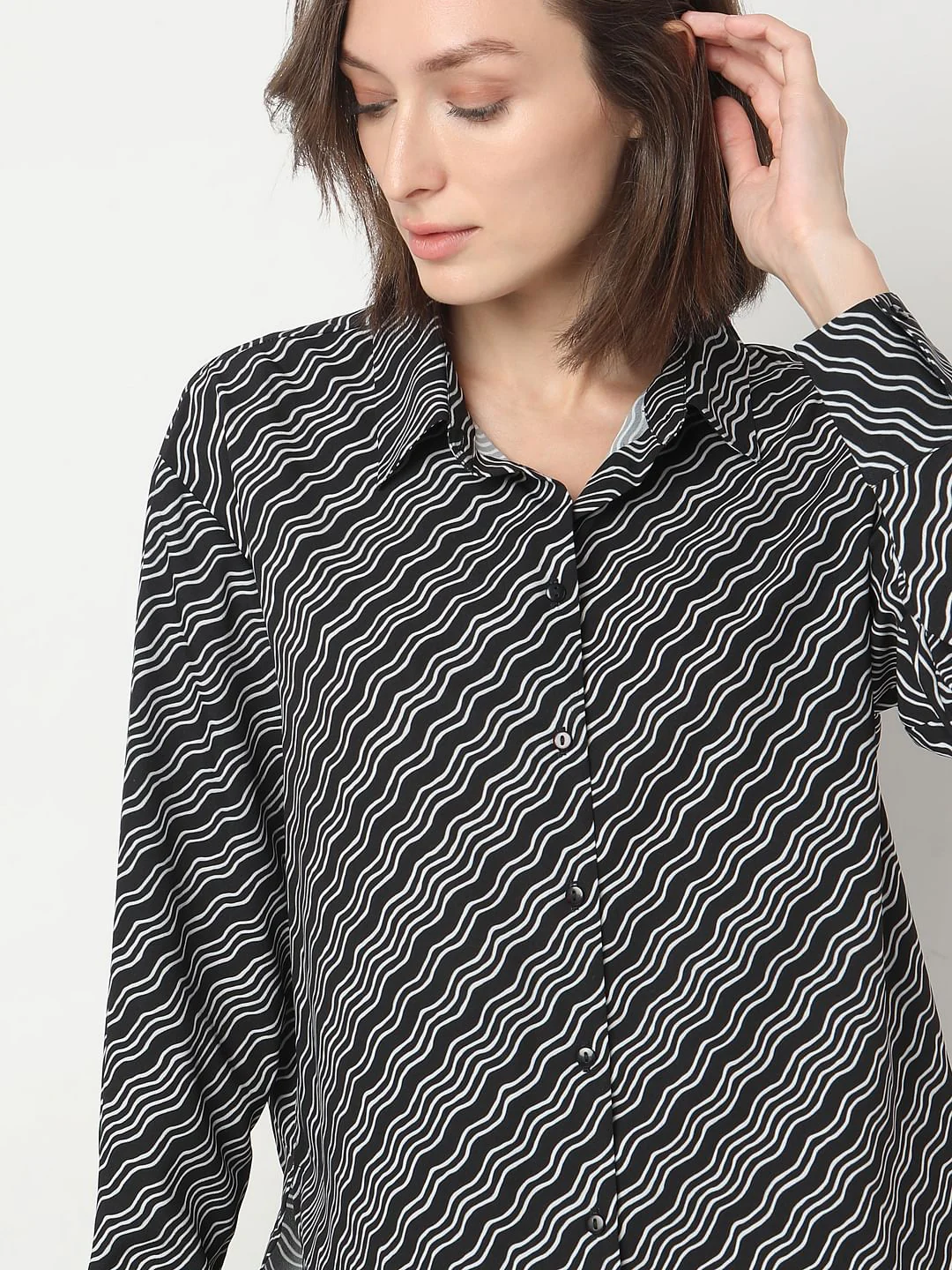 Black Printed Shirt - Image 6