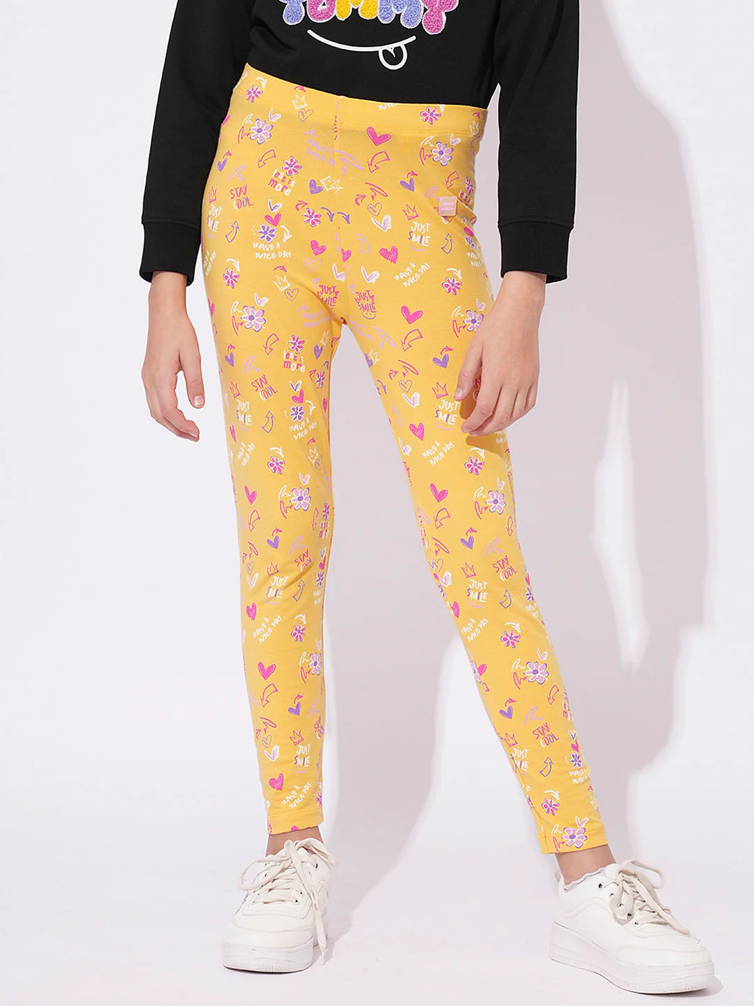 Girls Pack Of 2 Printed Leggings - Image 2