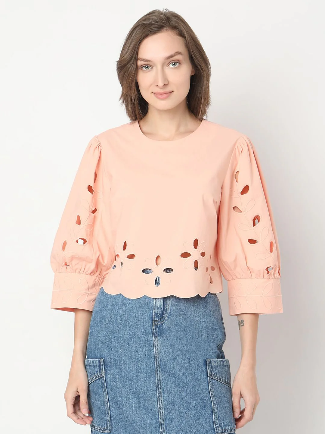 Pink Cut-Work Detail Top - Image 2