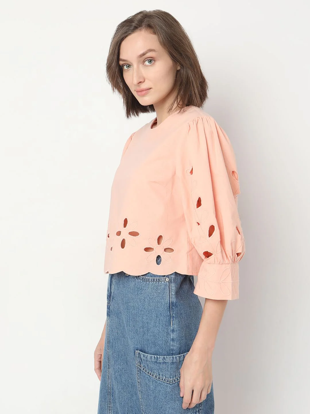 Pink Cut-Work Detail Top - Image 3