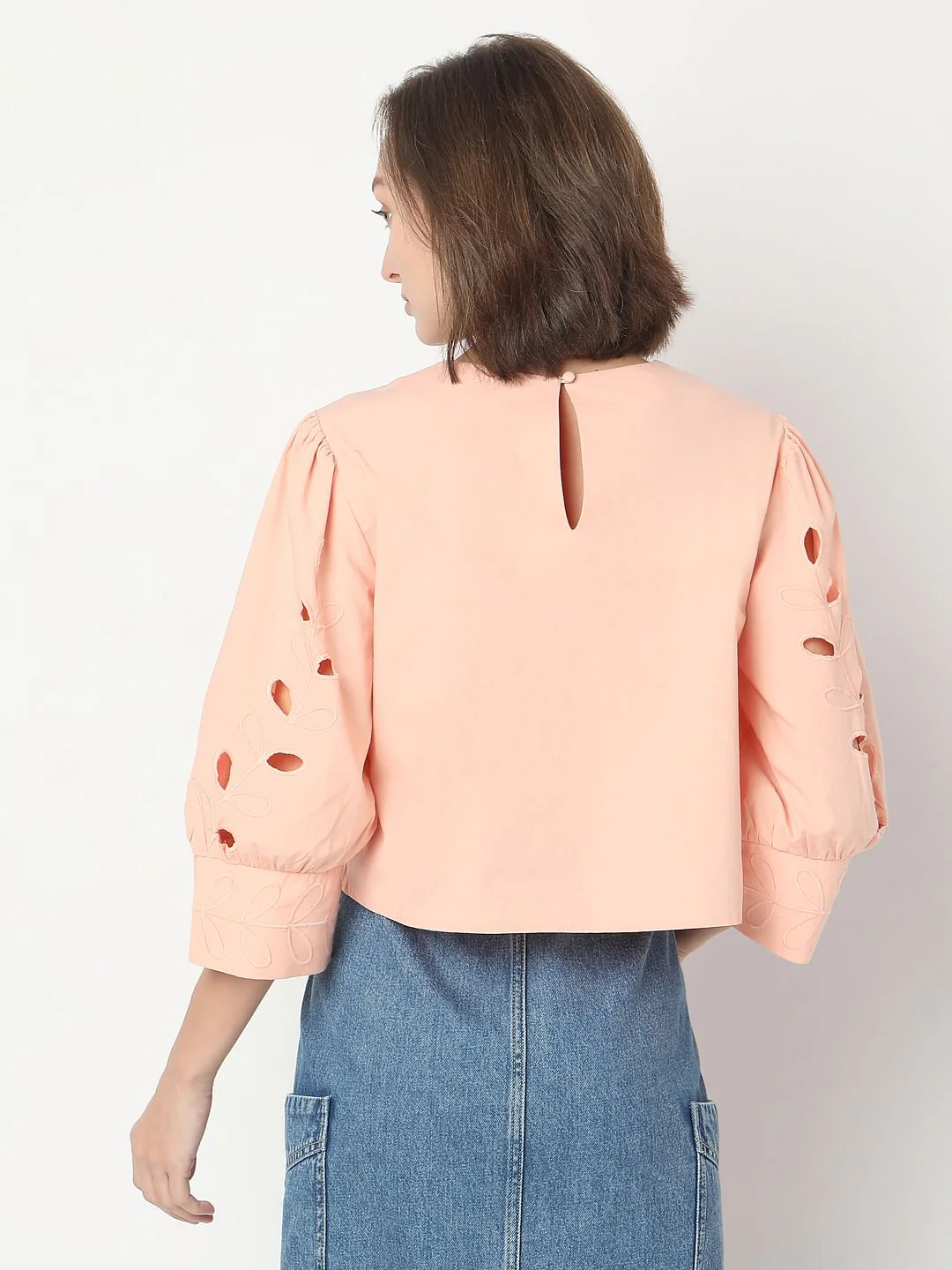 Pink Cut-Work Detail Top - Image 4
