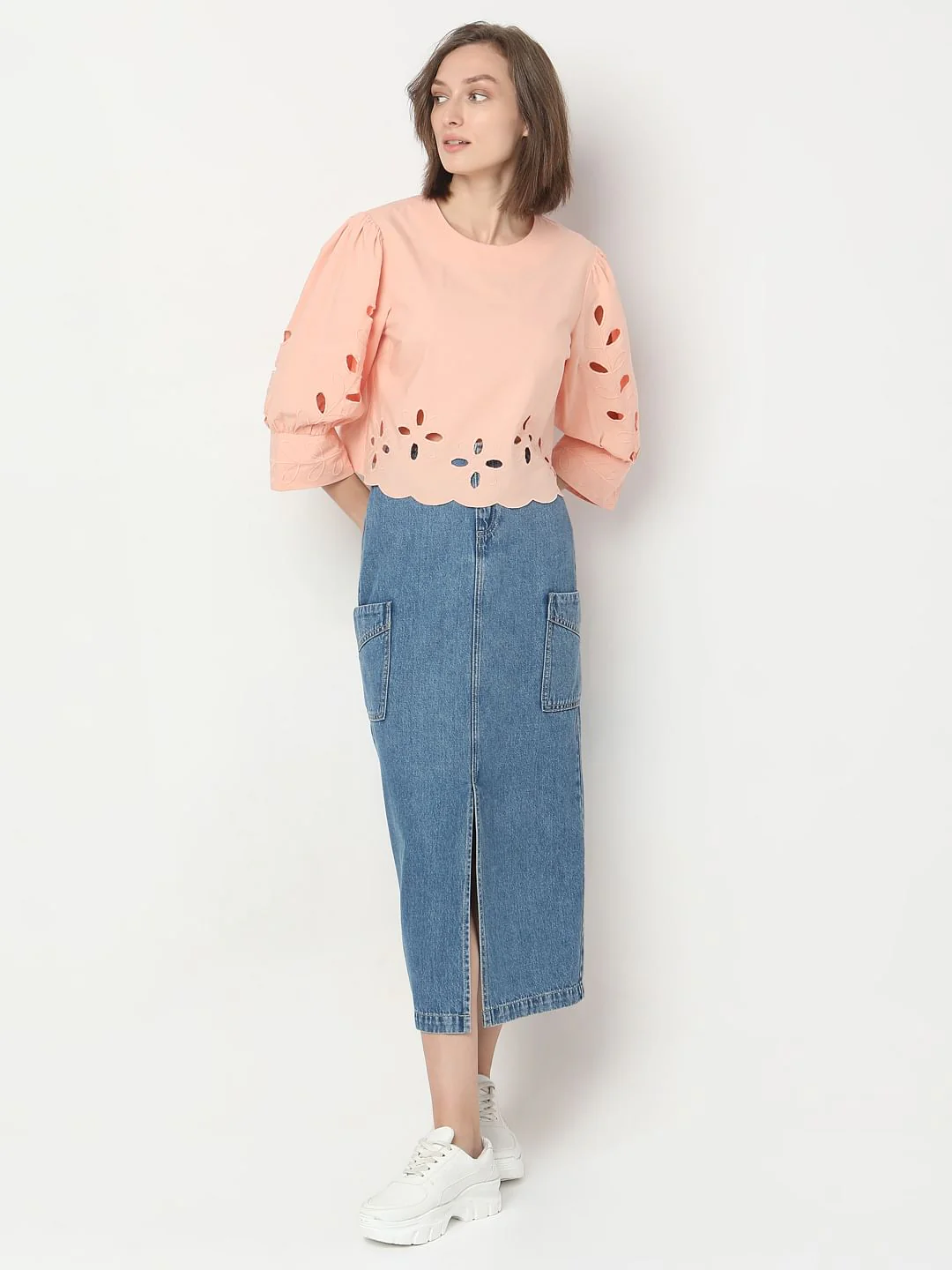 Pink Cut-Work Detail Top - Image 5