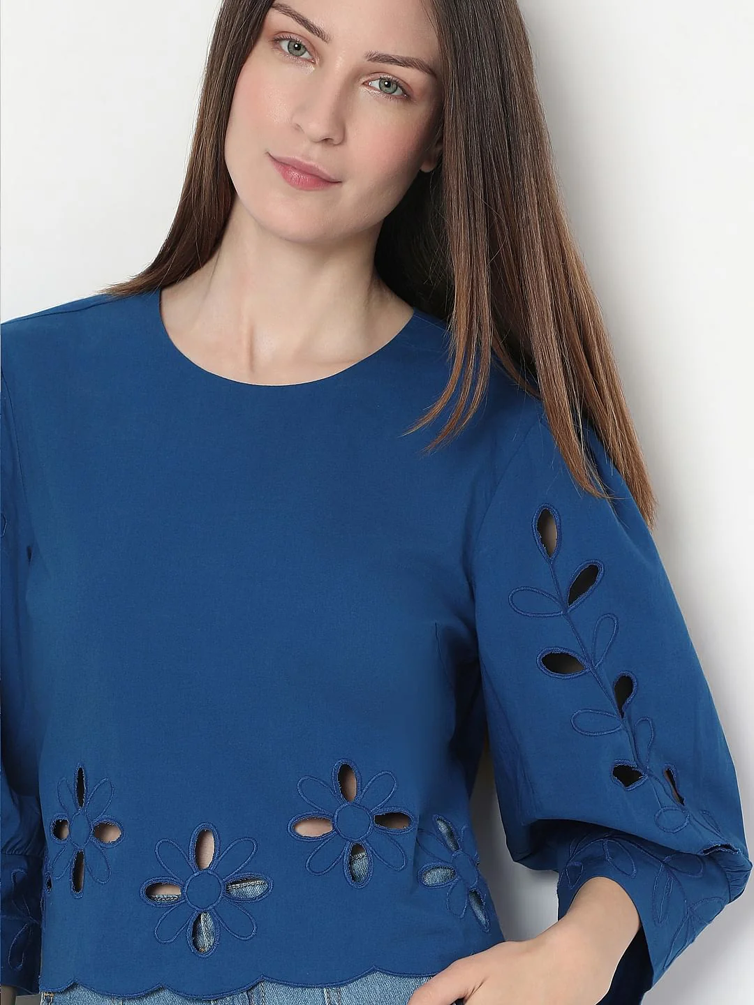 Blue Cut-Work Top - Image 6