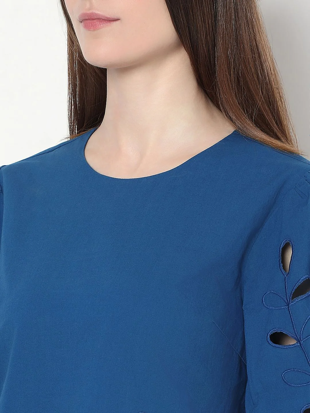 Blue Cut-Work Top - Image 8