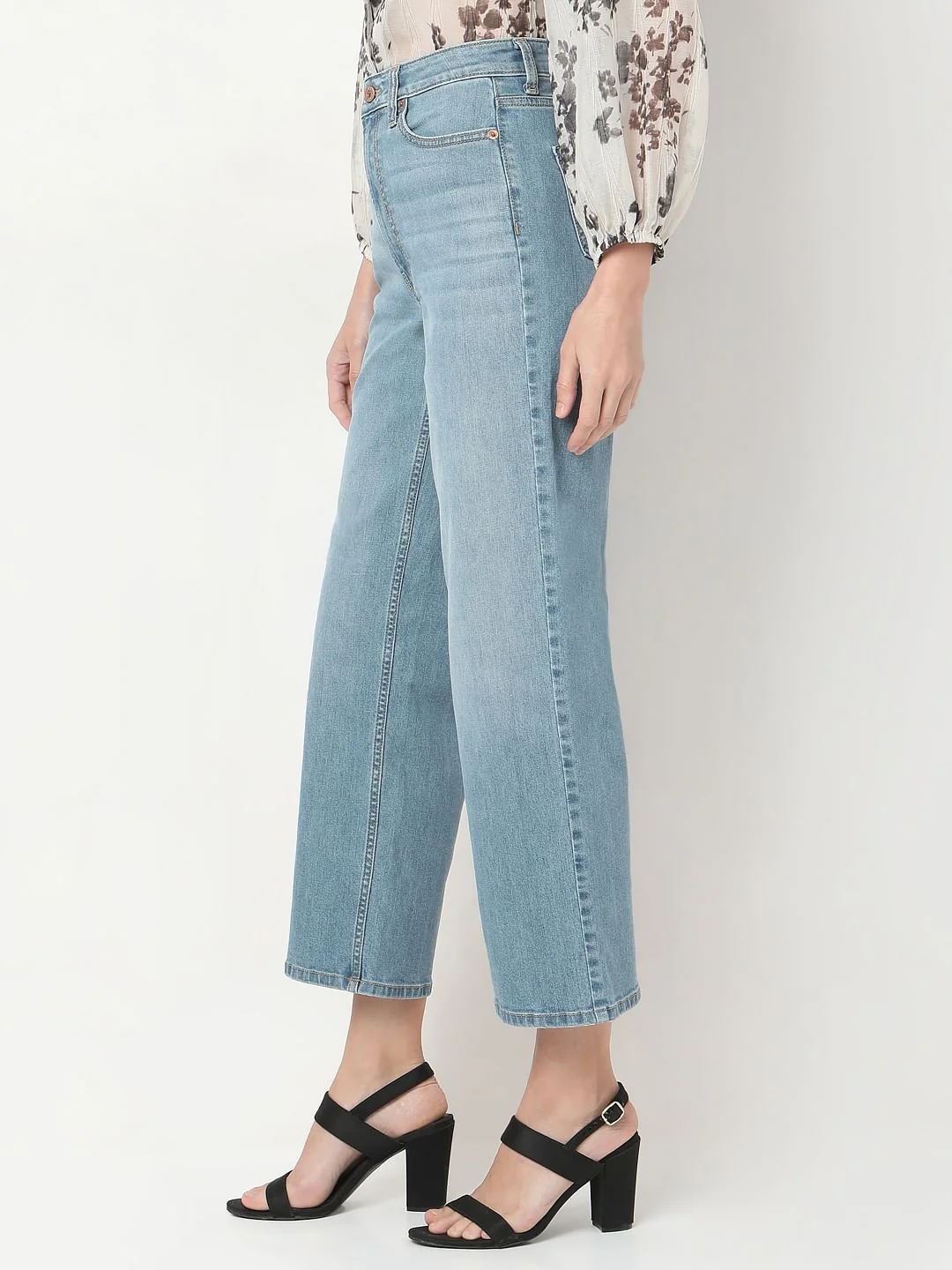 Light Blue High Rise Wide Leg Jeans - Image 3