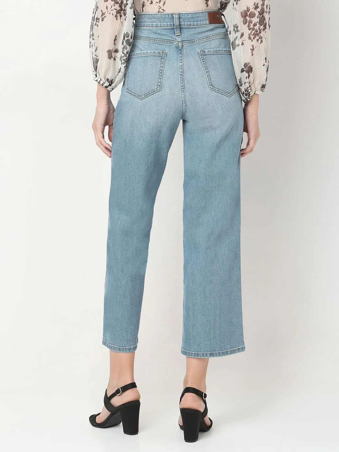 Light Blue High Rise Wide Leg Jeans - Image 4